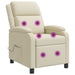 Massage Recliner Crèmekleurig Kunstleer