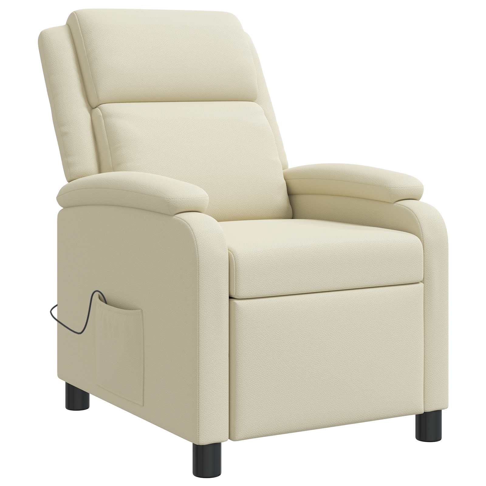 Massage Recliner Crèmekleurig Kunstleer