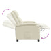 Massage Recliner Crèmekleurig Kunstleer