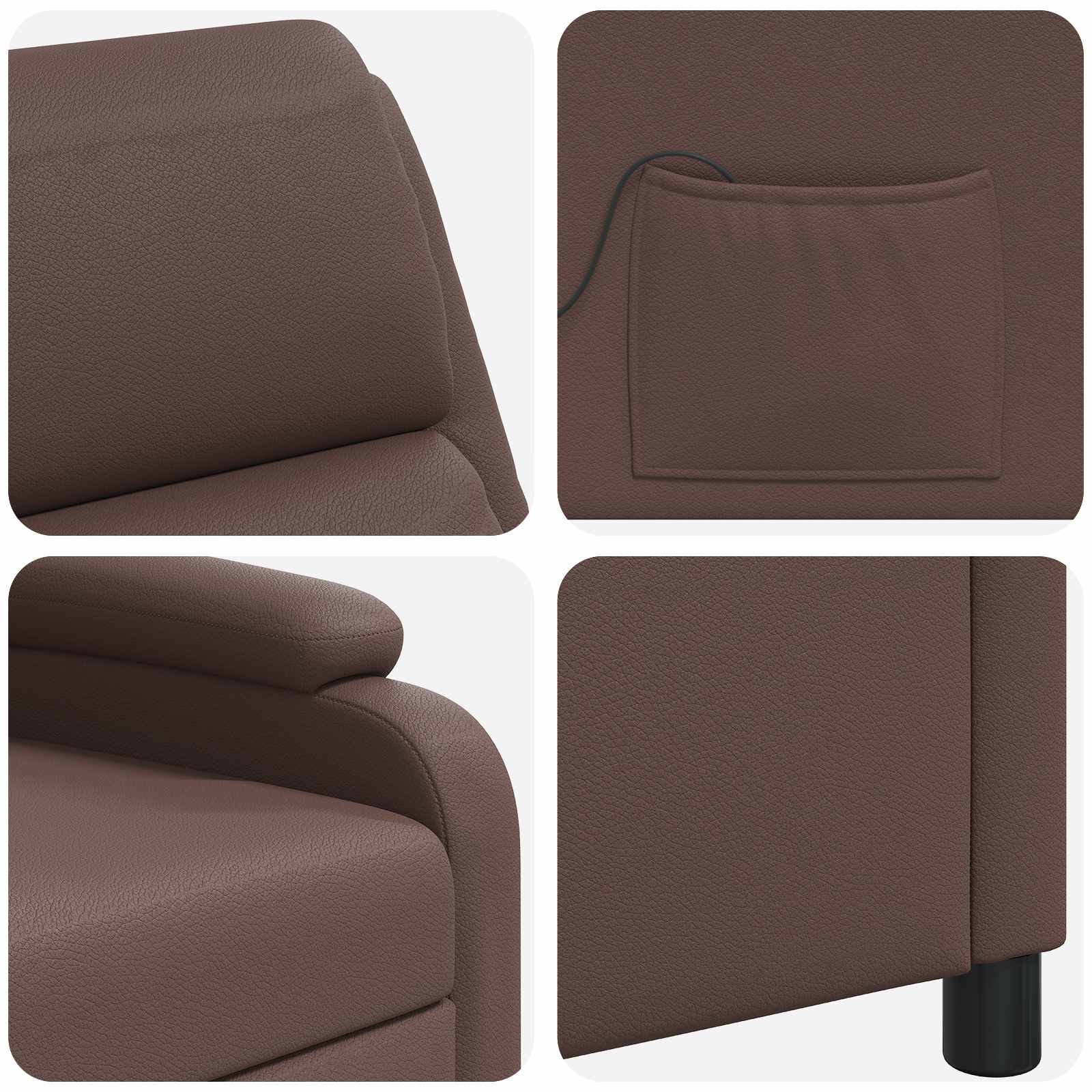 Massage Recliner Bruin Kunstleer