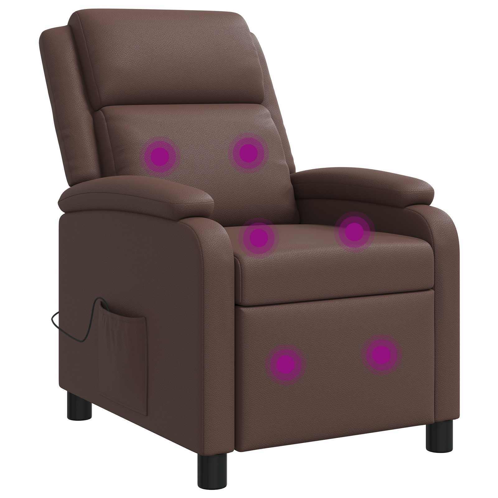 Massage Recliner Bruin Kunstleer