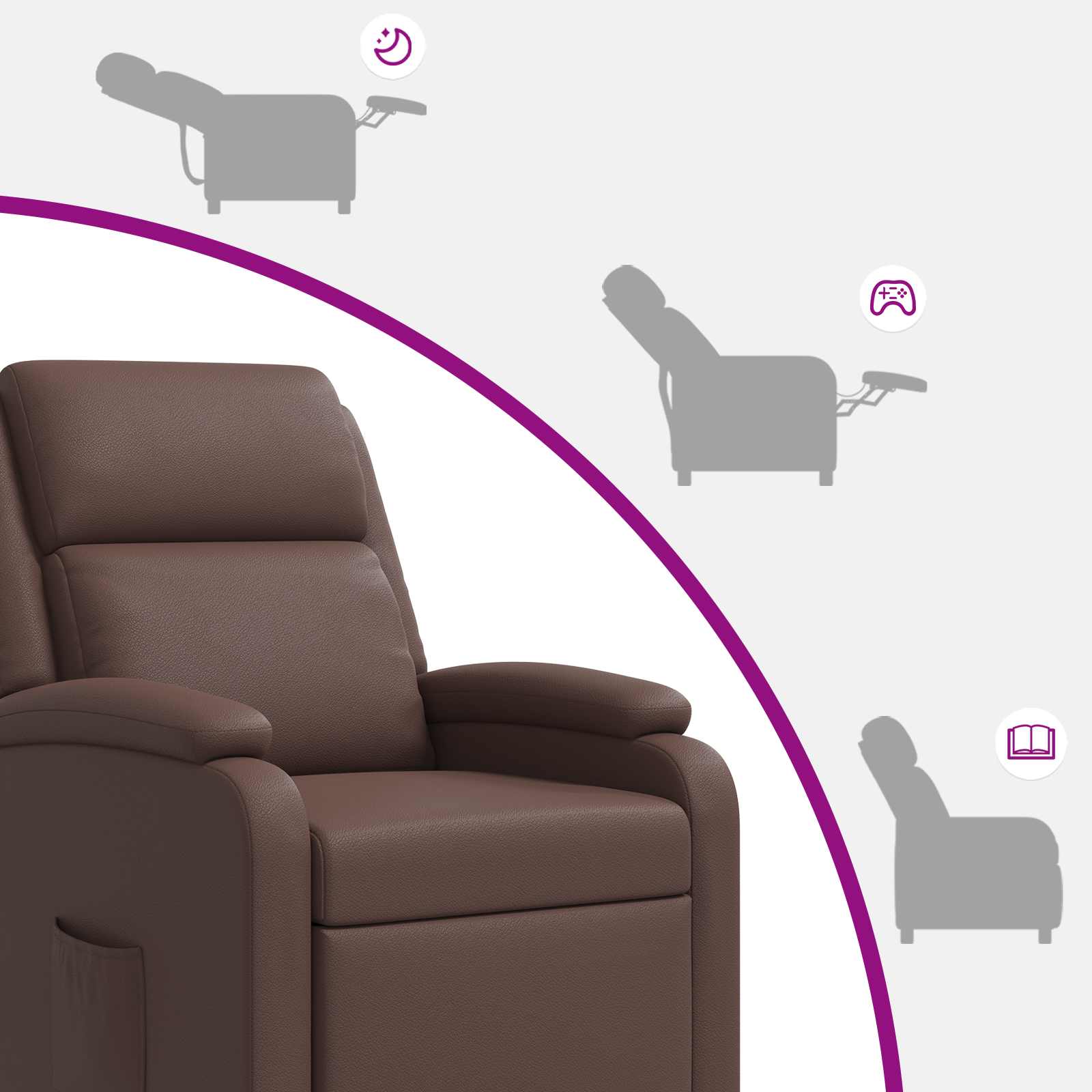 Massage Recliner Bruin Kunstleer
