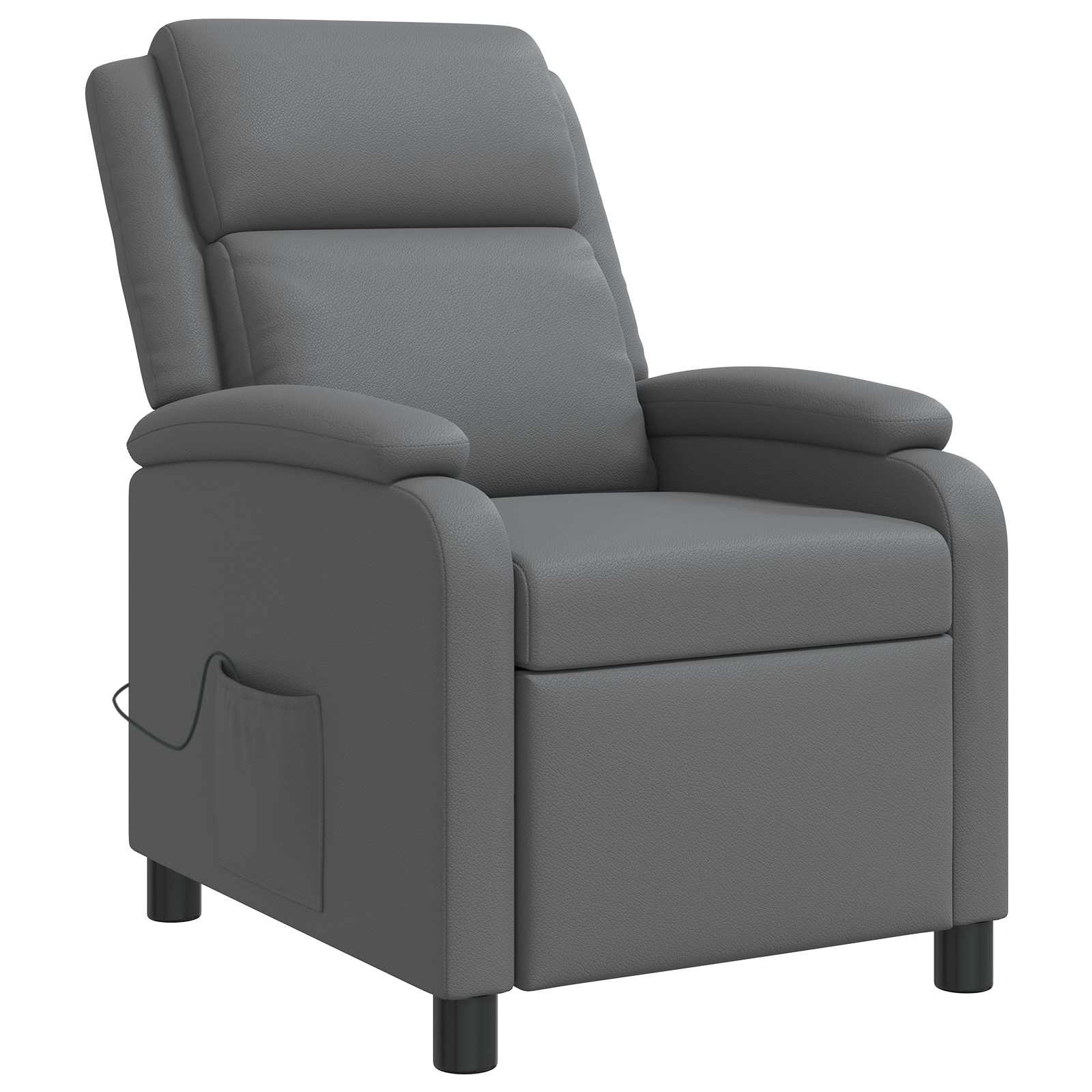 Massage Recliner Grijs Kunstleer