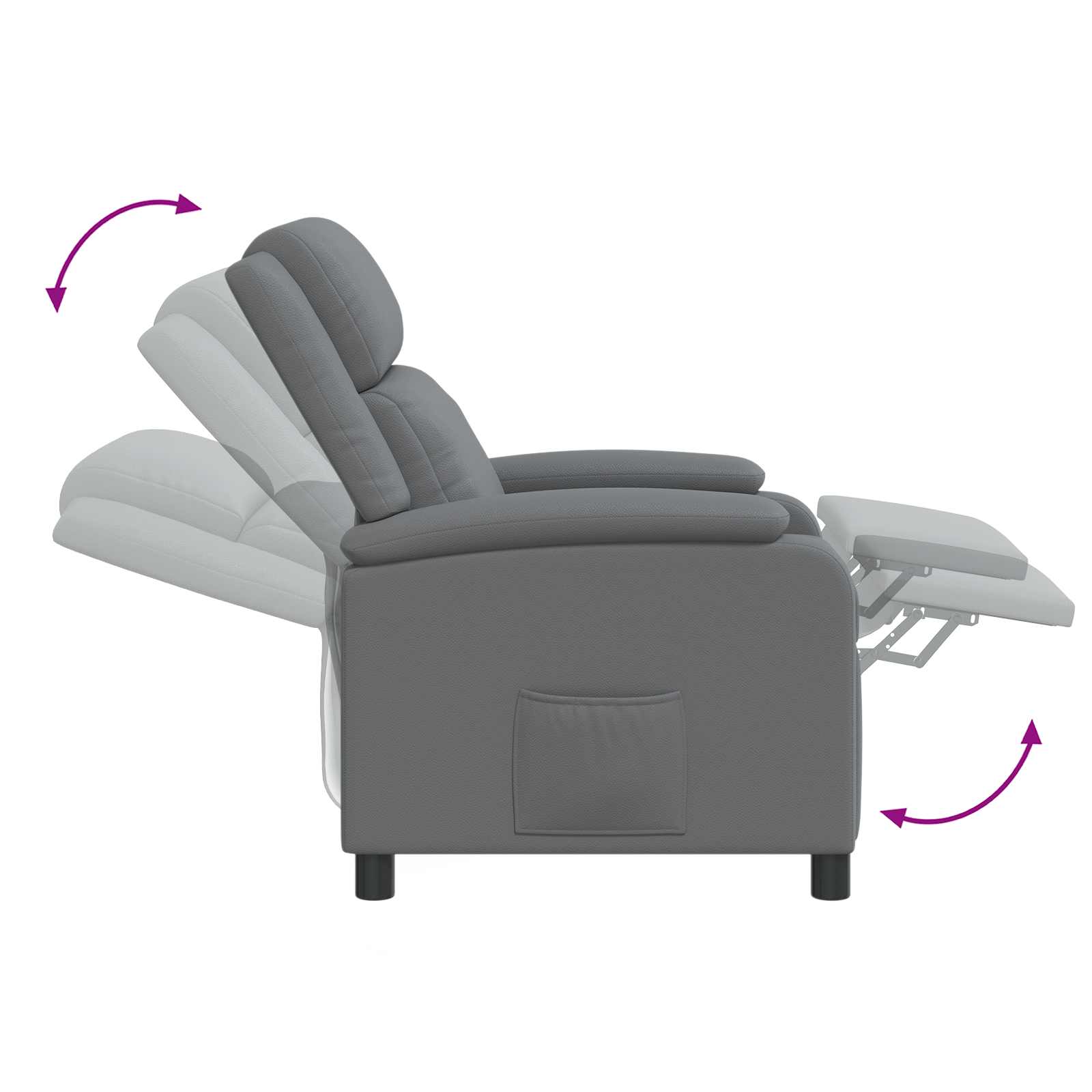 Massage Recliner Grijs Kunstleer