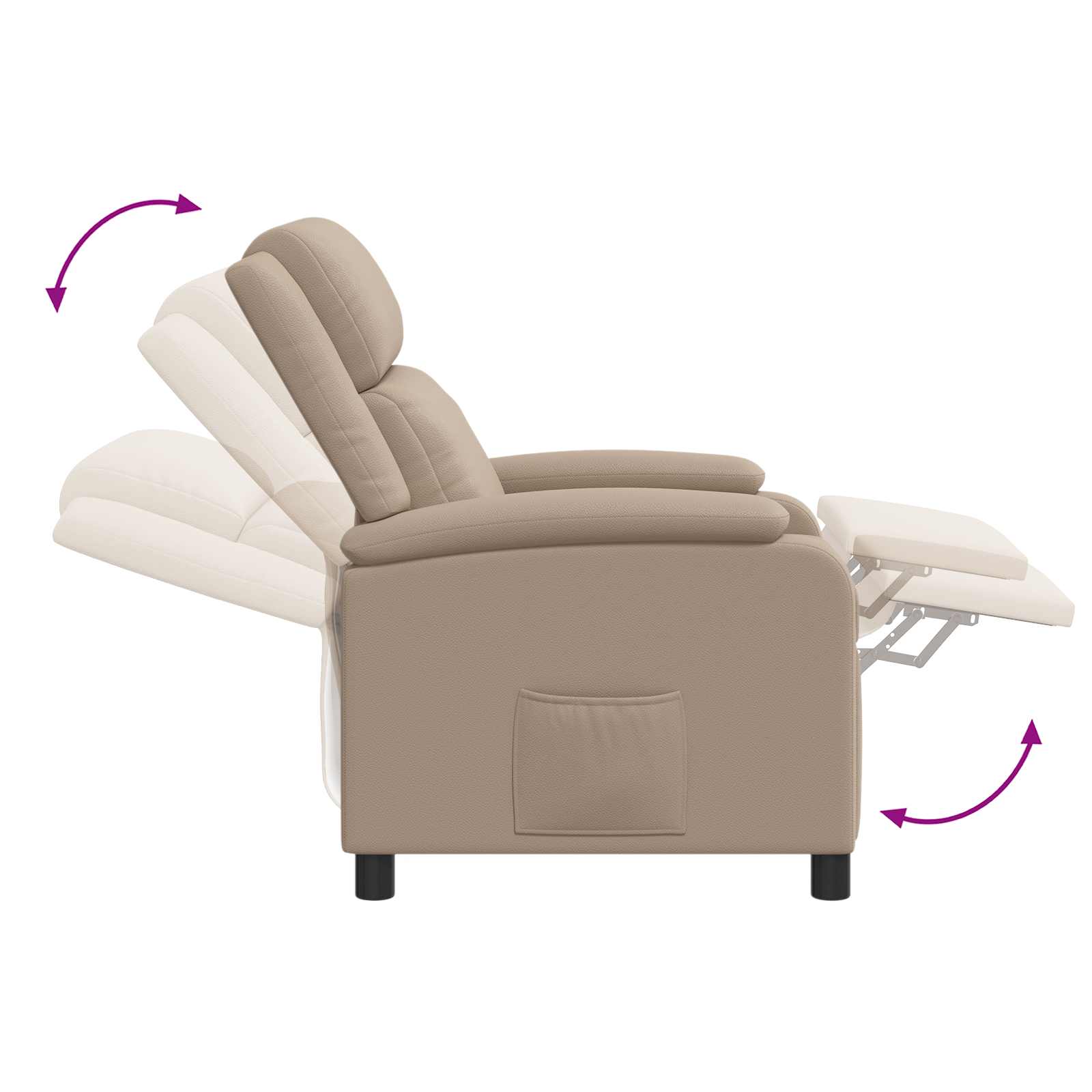 Massage Recliner Cappuccino Kunstleer