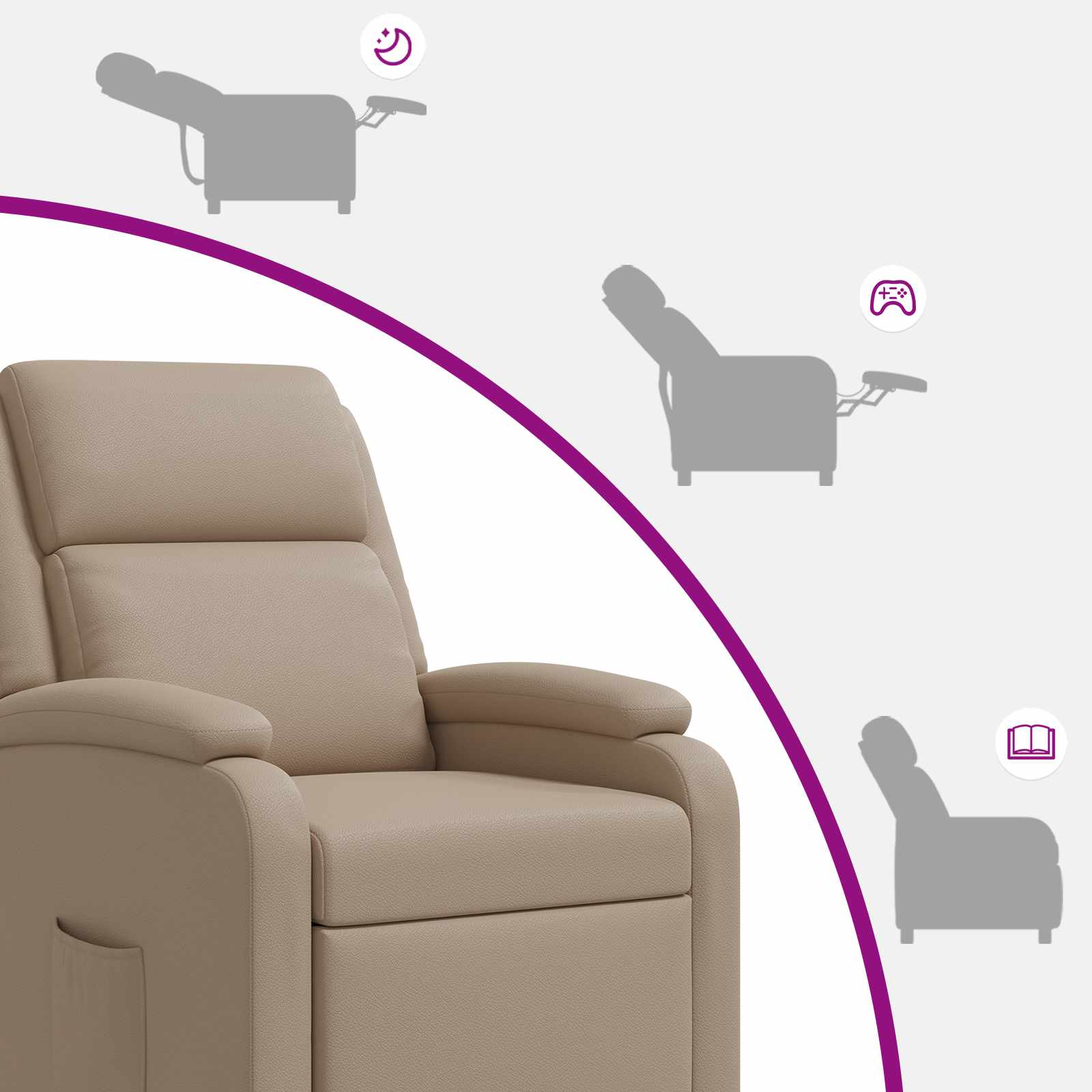 Massage Recliner Cappuccino Kunstleer