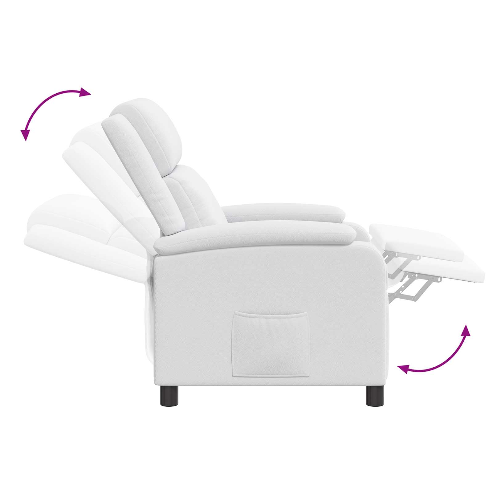 Massage Recliner Wit Kunstleer