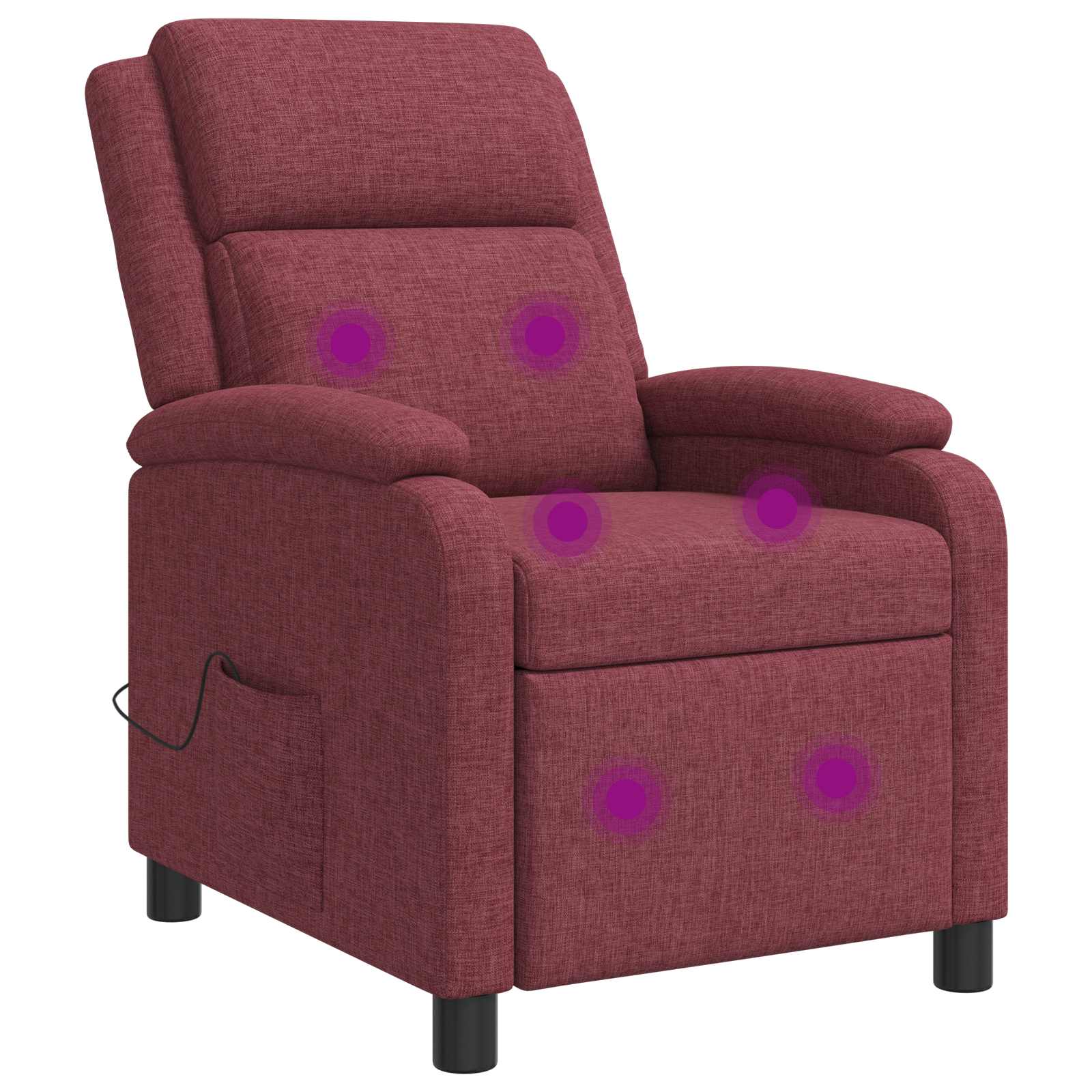 Massage Recliner Wijnrood Stof