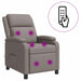 Massage Recliner Taupe Stof