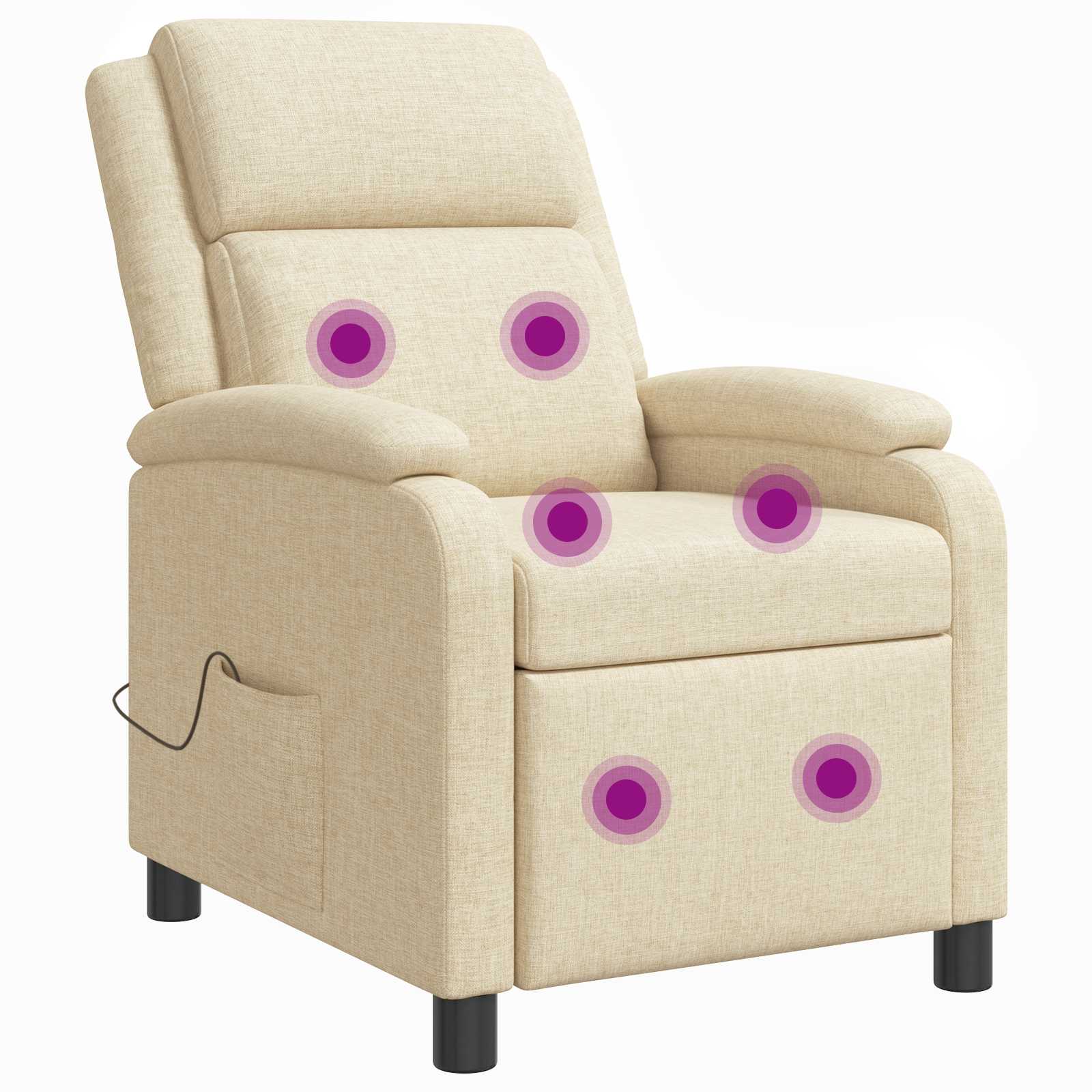 Massage Recliner Crèmekleurig Stof