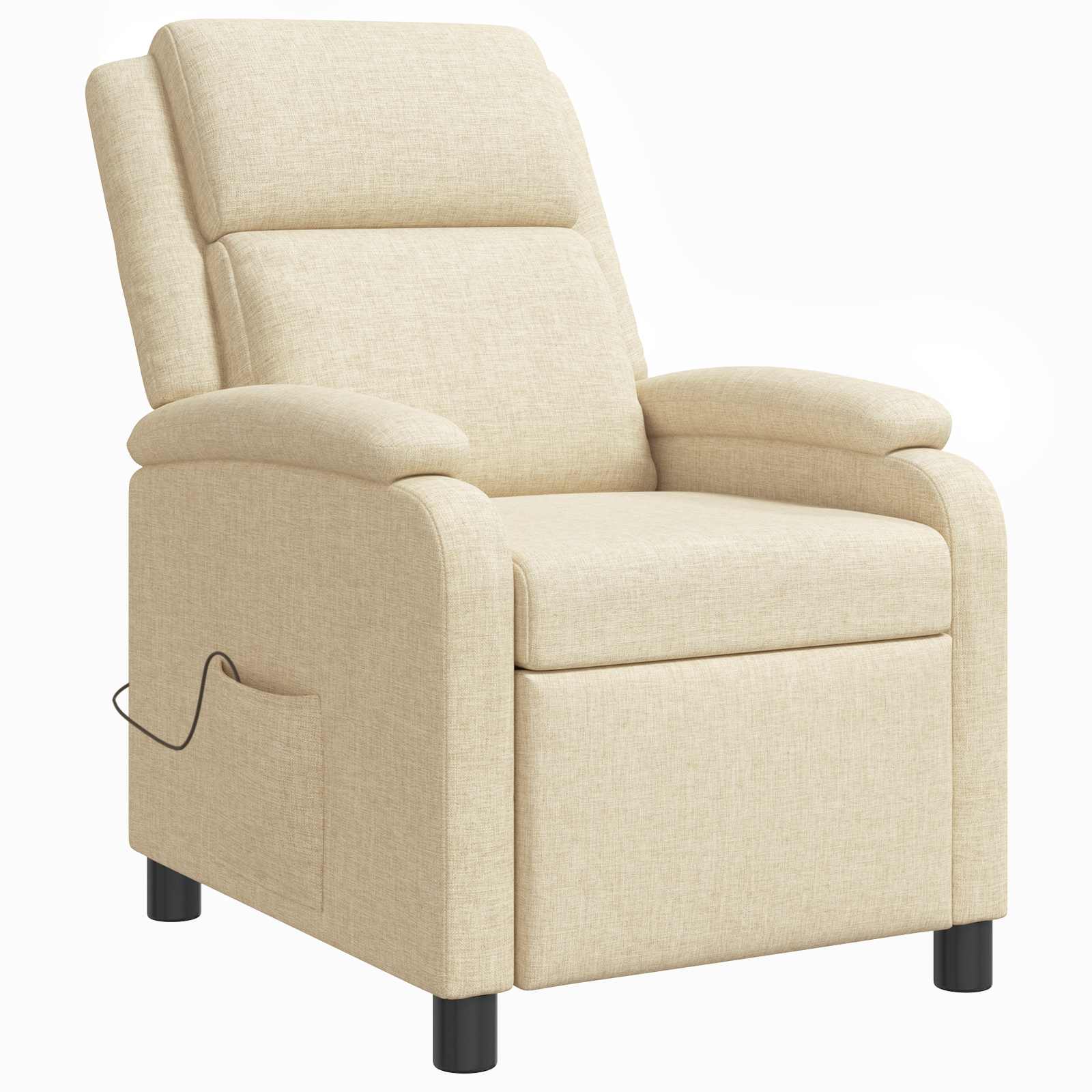 Massage Recliner Crèmekleurig Stof
