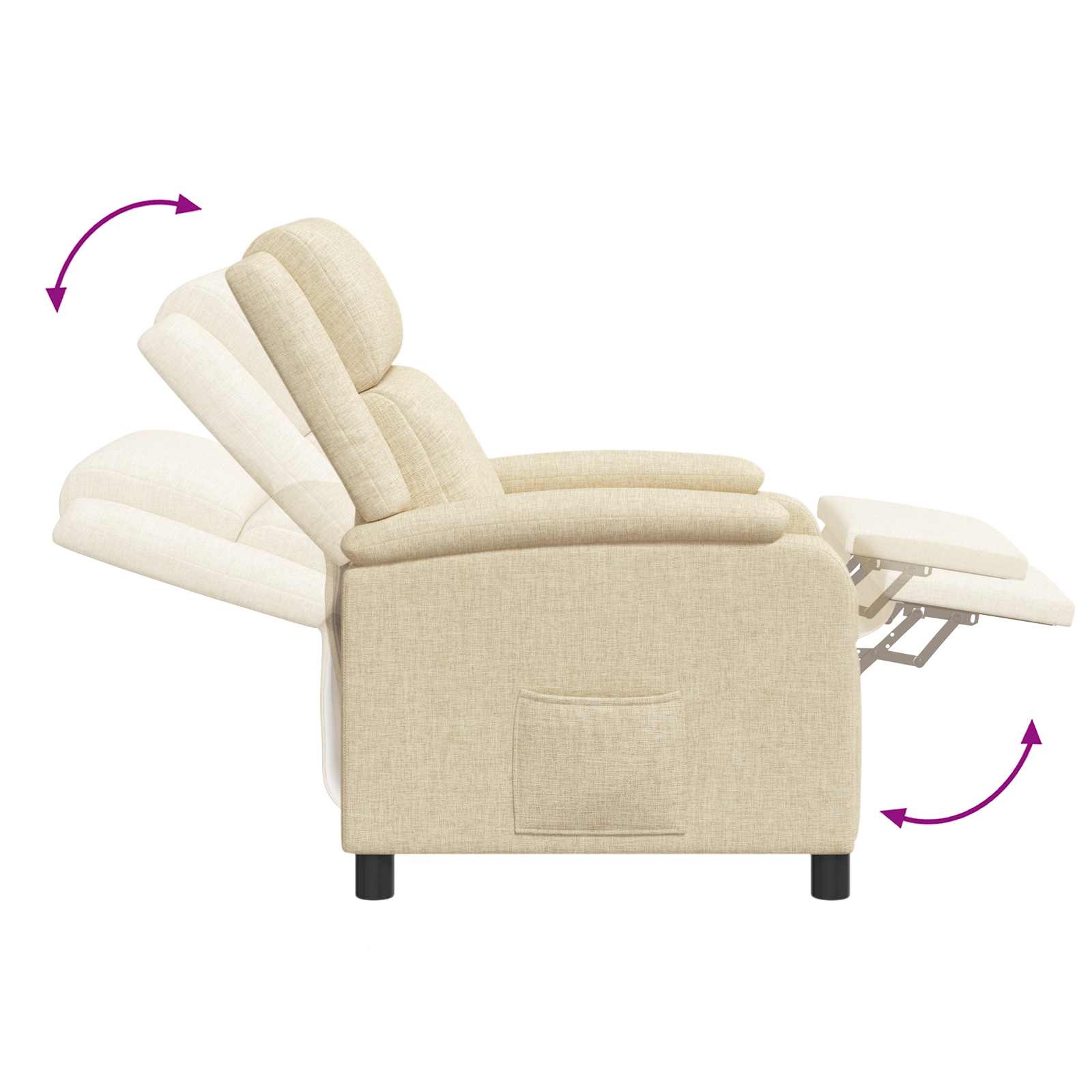 Massage Recliner Crèmekleurig Stof
