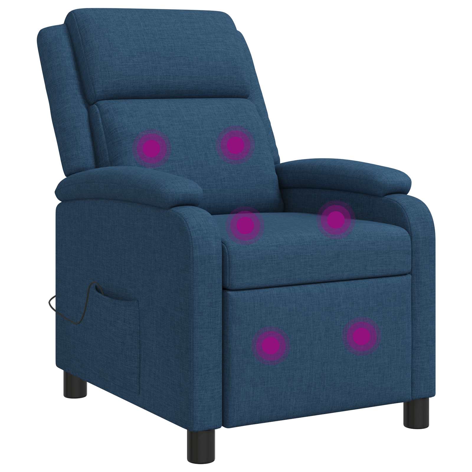 Massage Recliner Blauw Stof