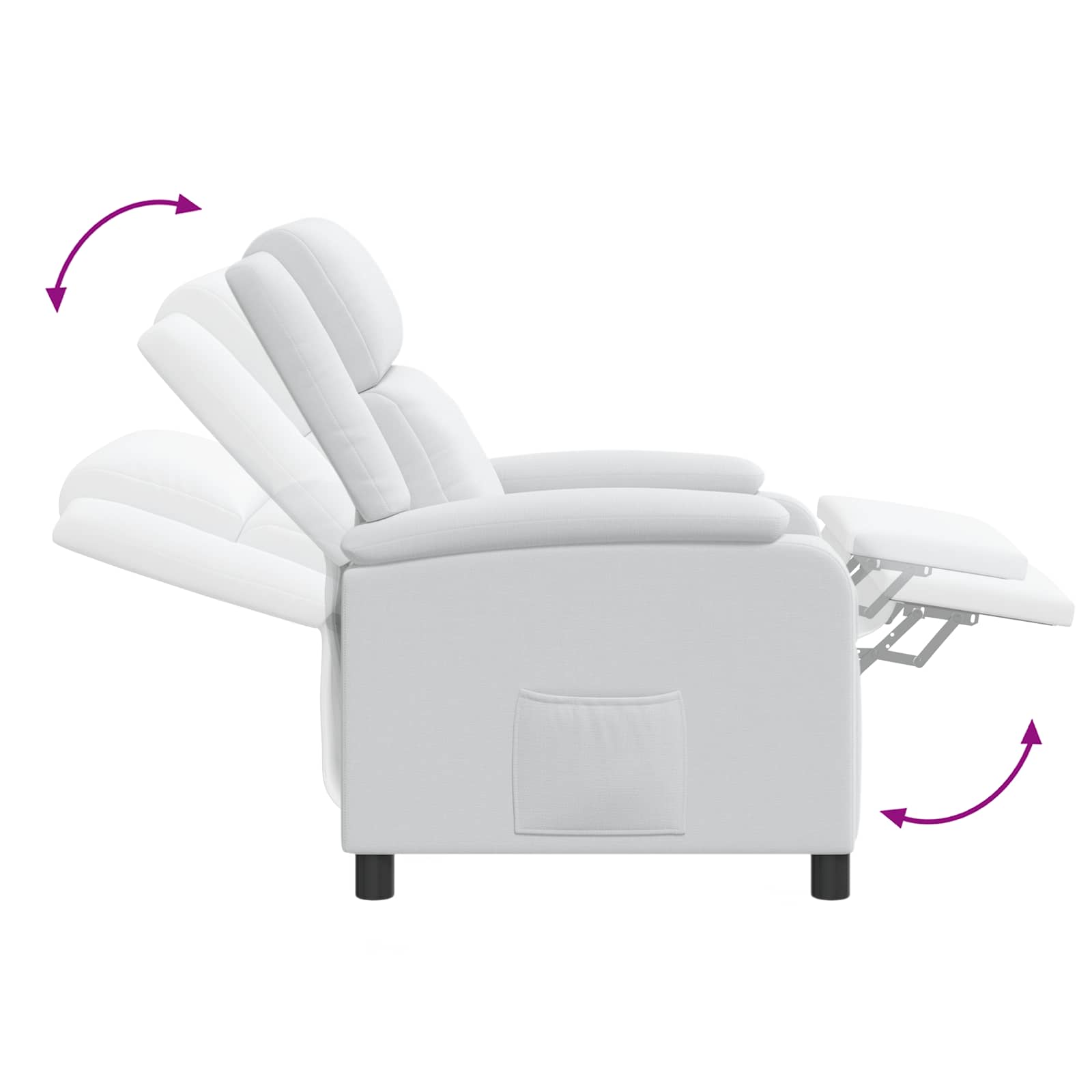 Massage Recliner Wit Stof