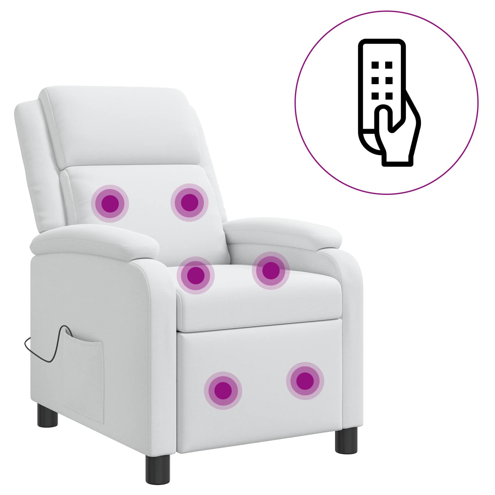 Massage Recliner Wit Stof