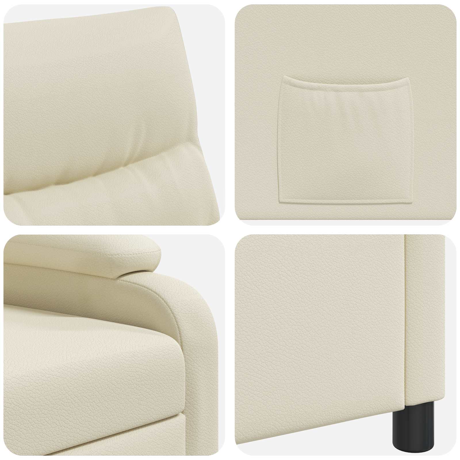 Relaxfauteuil Crèmekleurig Kunstleer