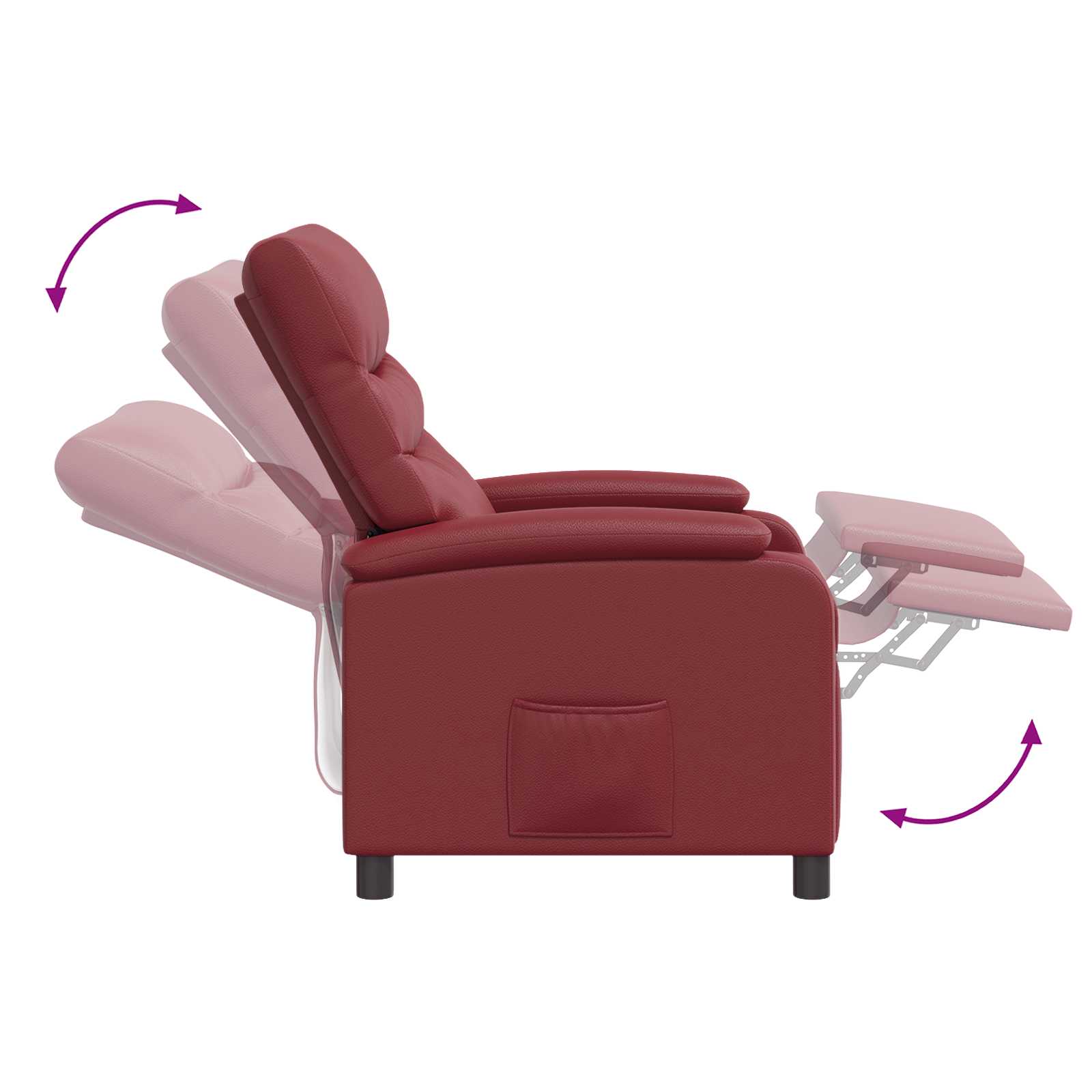 Relaxfauteuil Wijnrood Kunstleer