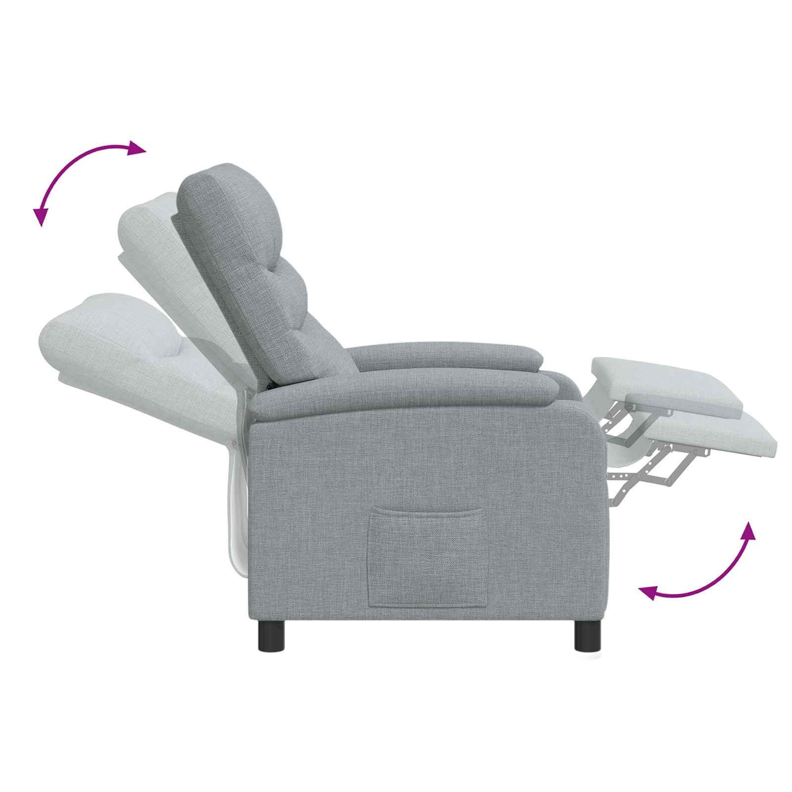 Relaxfauteuil Lichtgrijs Stof