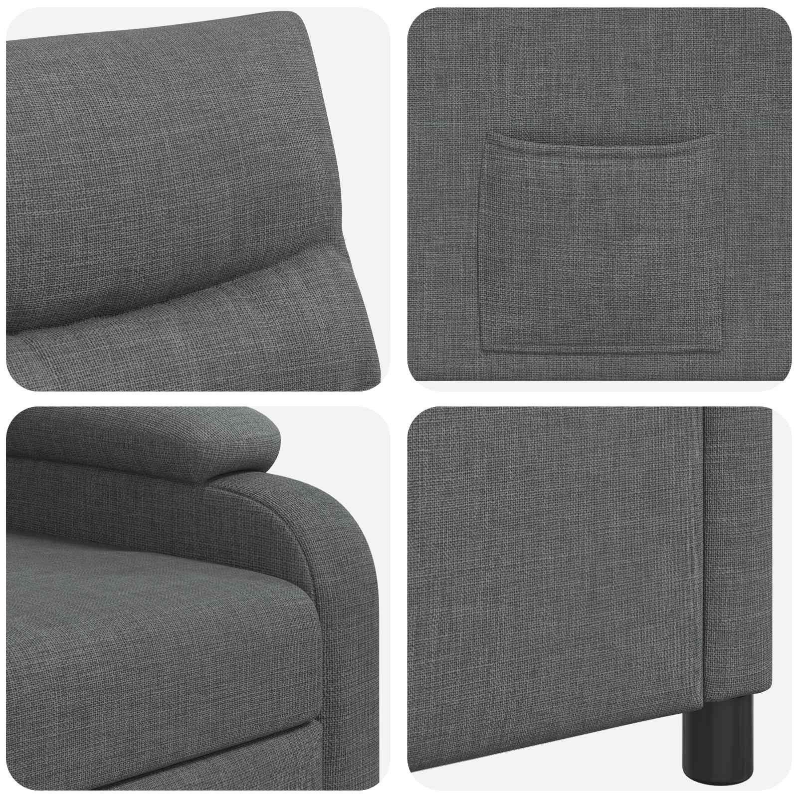 Relaxfauteuil Donkergrijs Stof