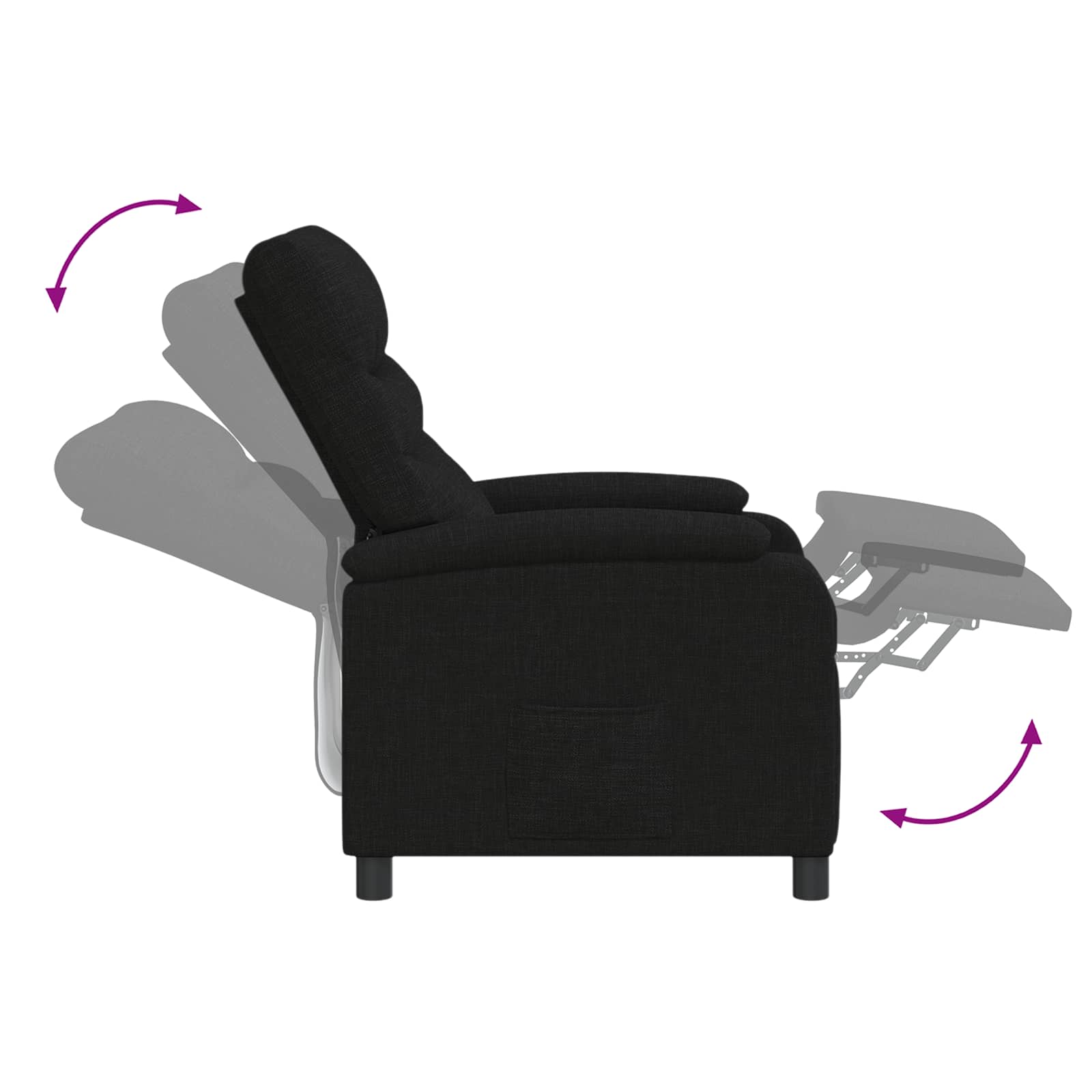 Relaxfauteuil Zwart Stof