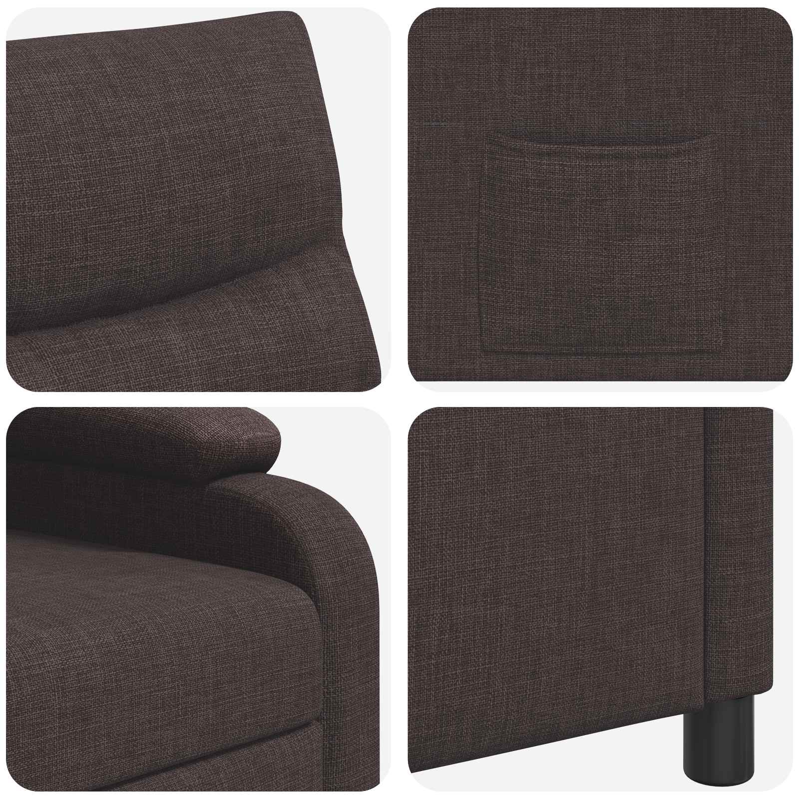 Relaxfauteuil Donkerbruin Stof