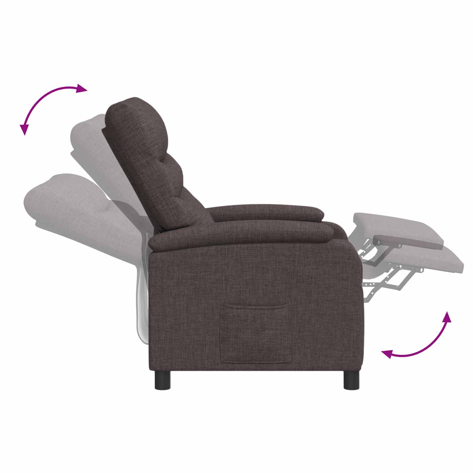 Relaxfauteuil Donkerbruin Stof
