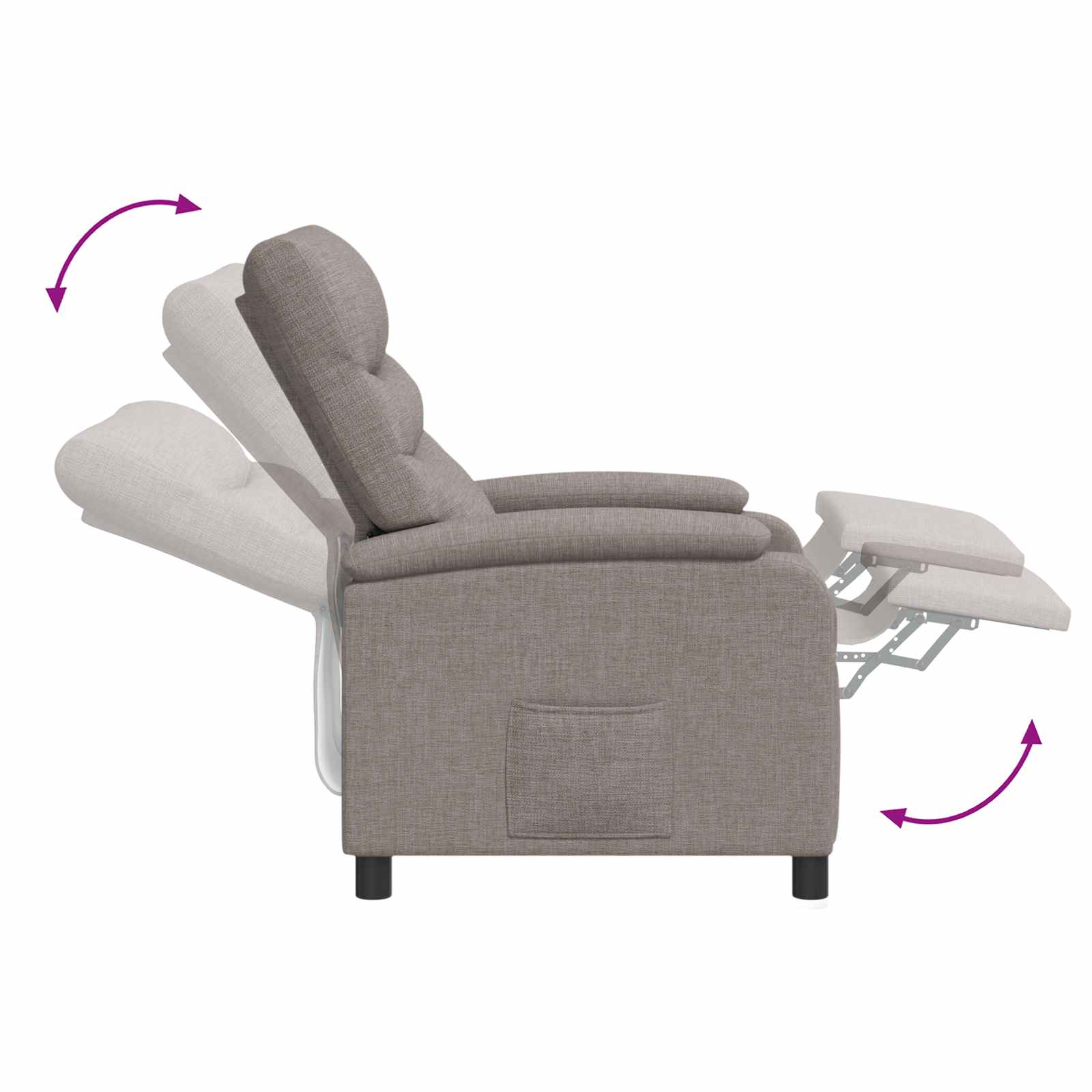 Relaxfauteuil Taupe Stof