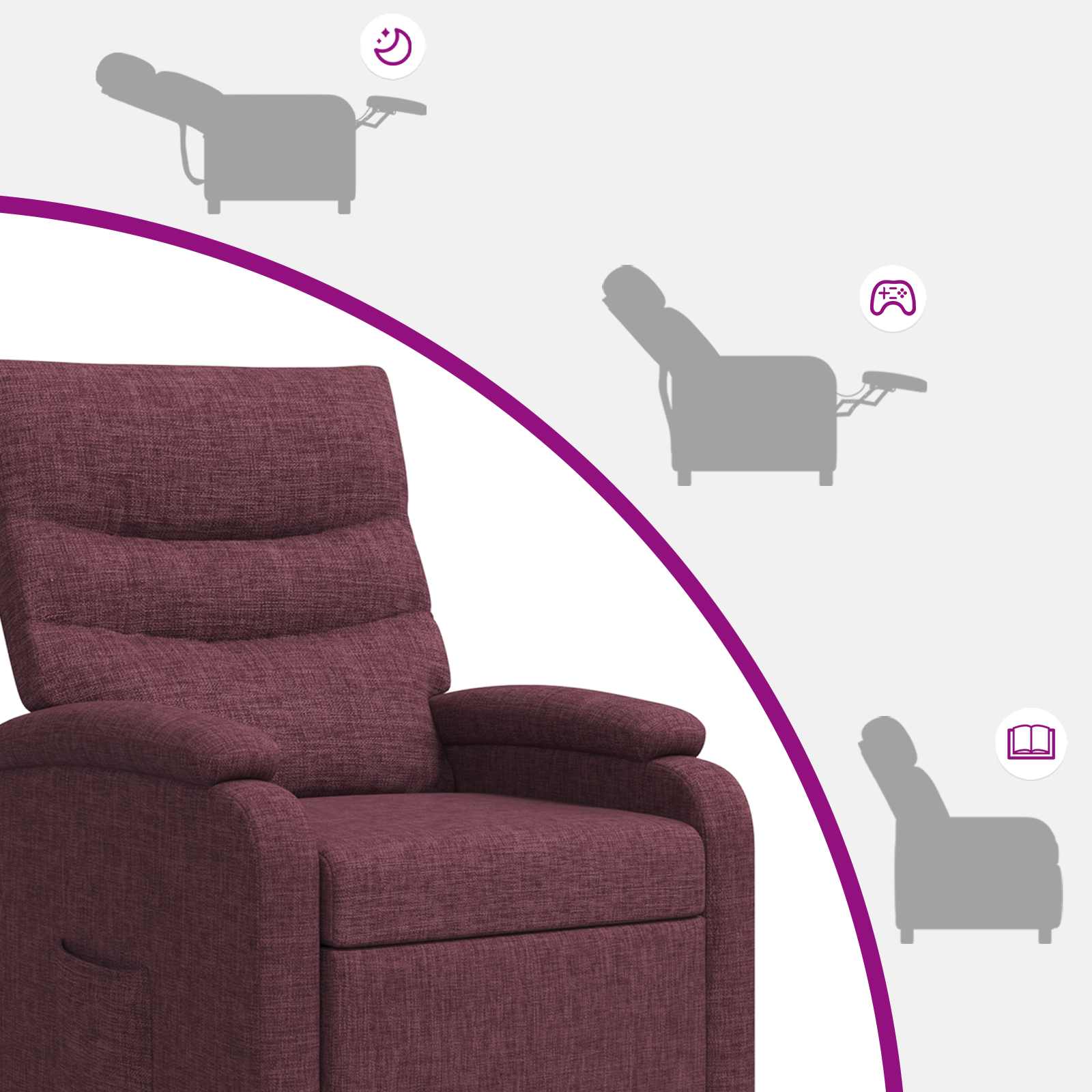Relaxfauteuil Paars Stof