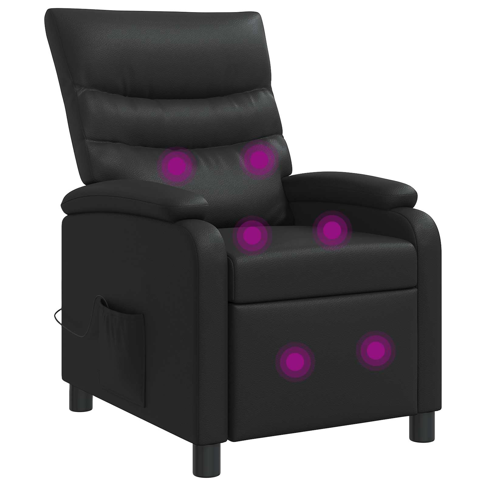 Massage Recliner Zwart Kunstleer