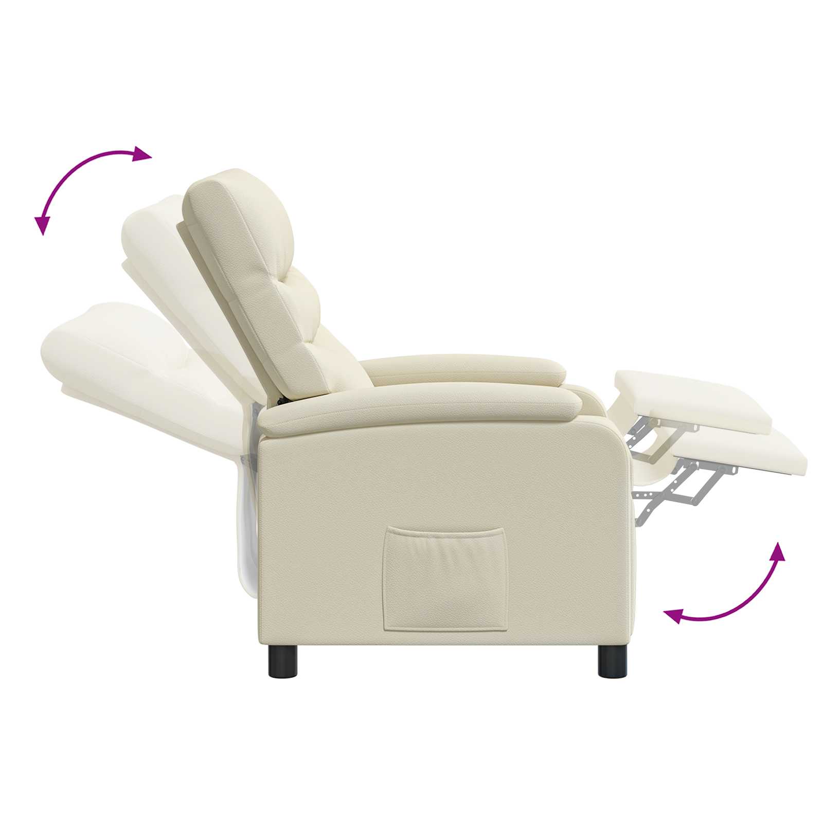 Massage Recliner Crèmekleurig Kunstleer