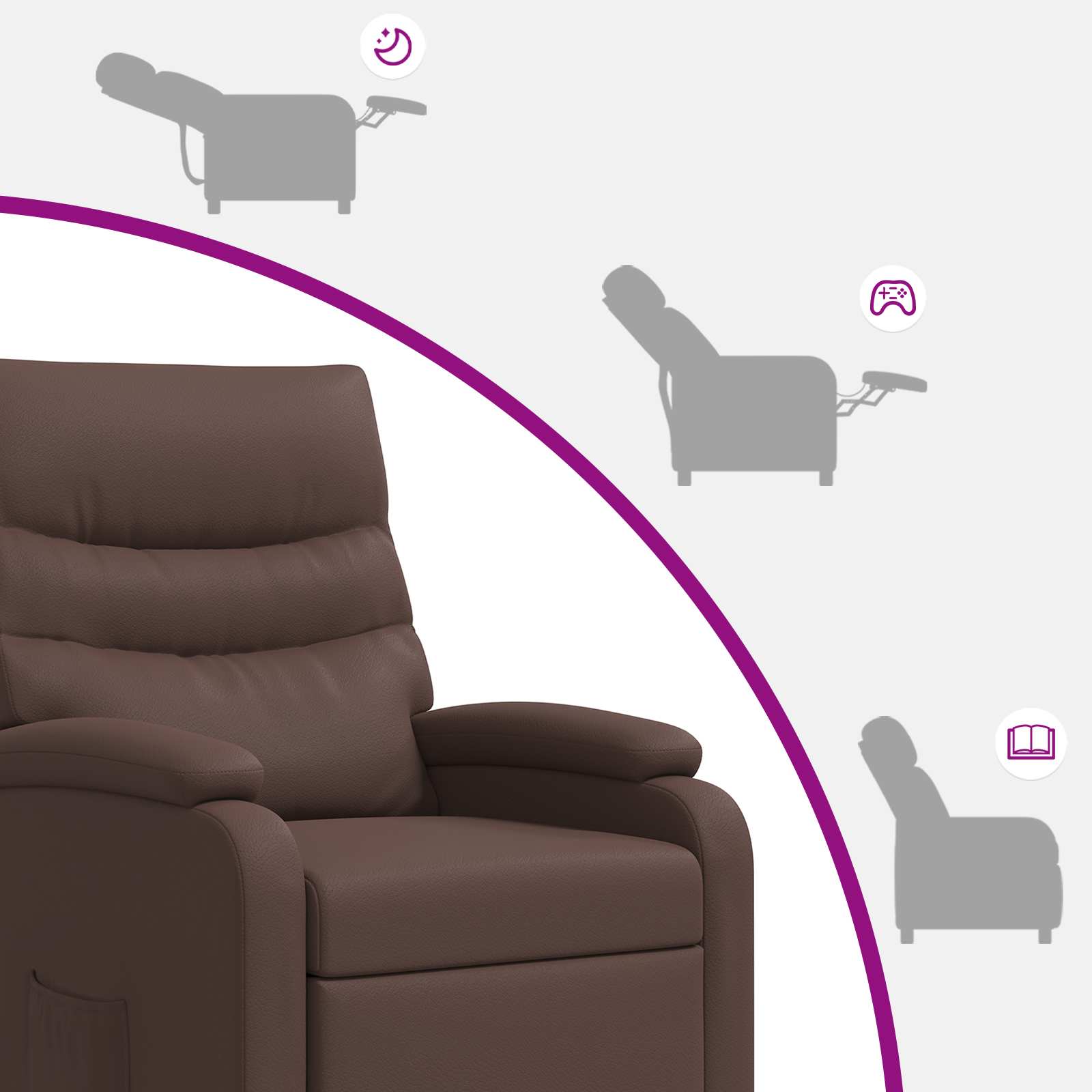 Massage Recliner Bruin Kunstleer