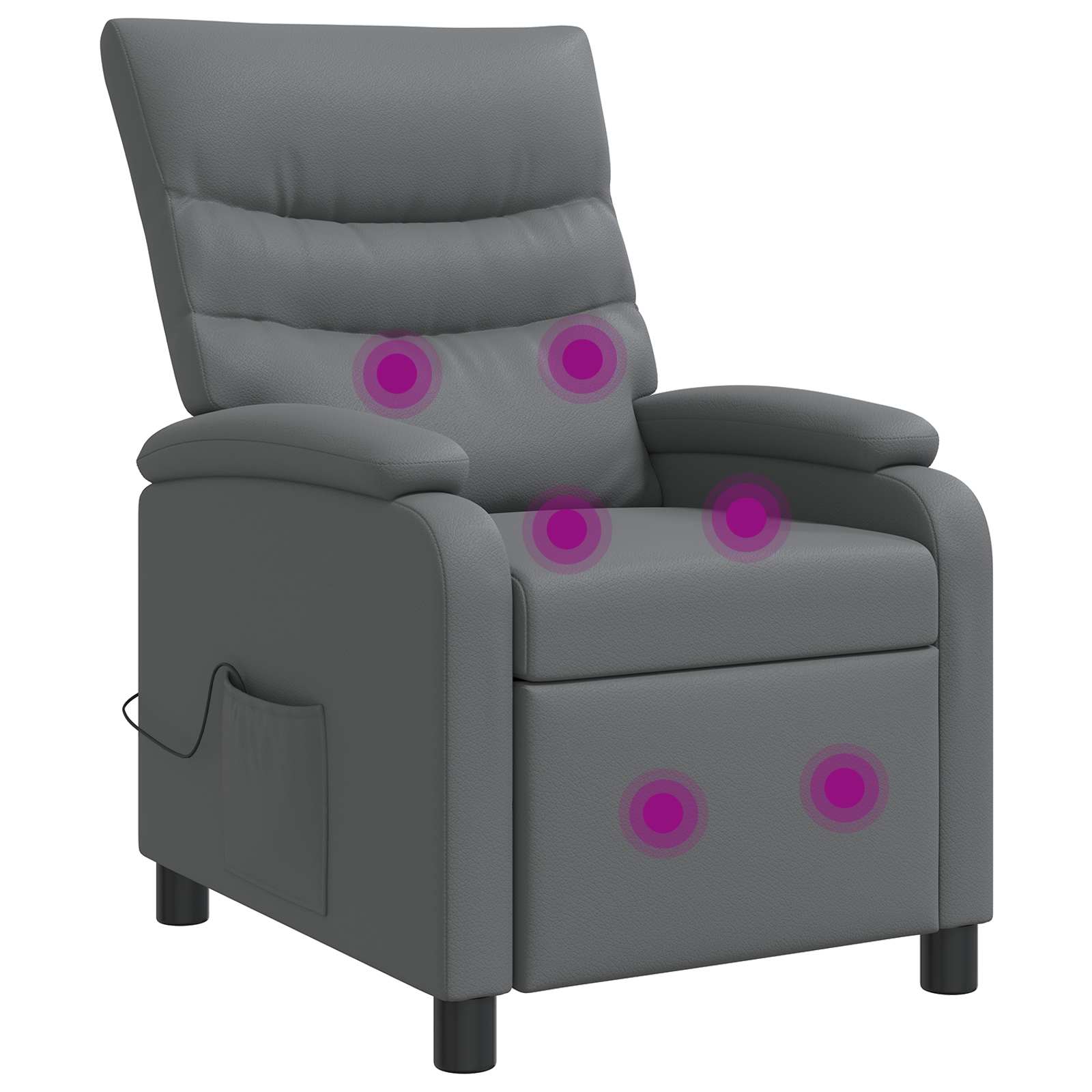 Massage Recliner Grijs Kunstleer