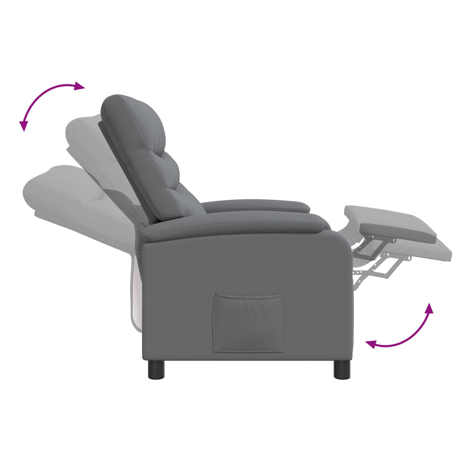 Massage Recliner Grijs Kunstleer