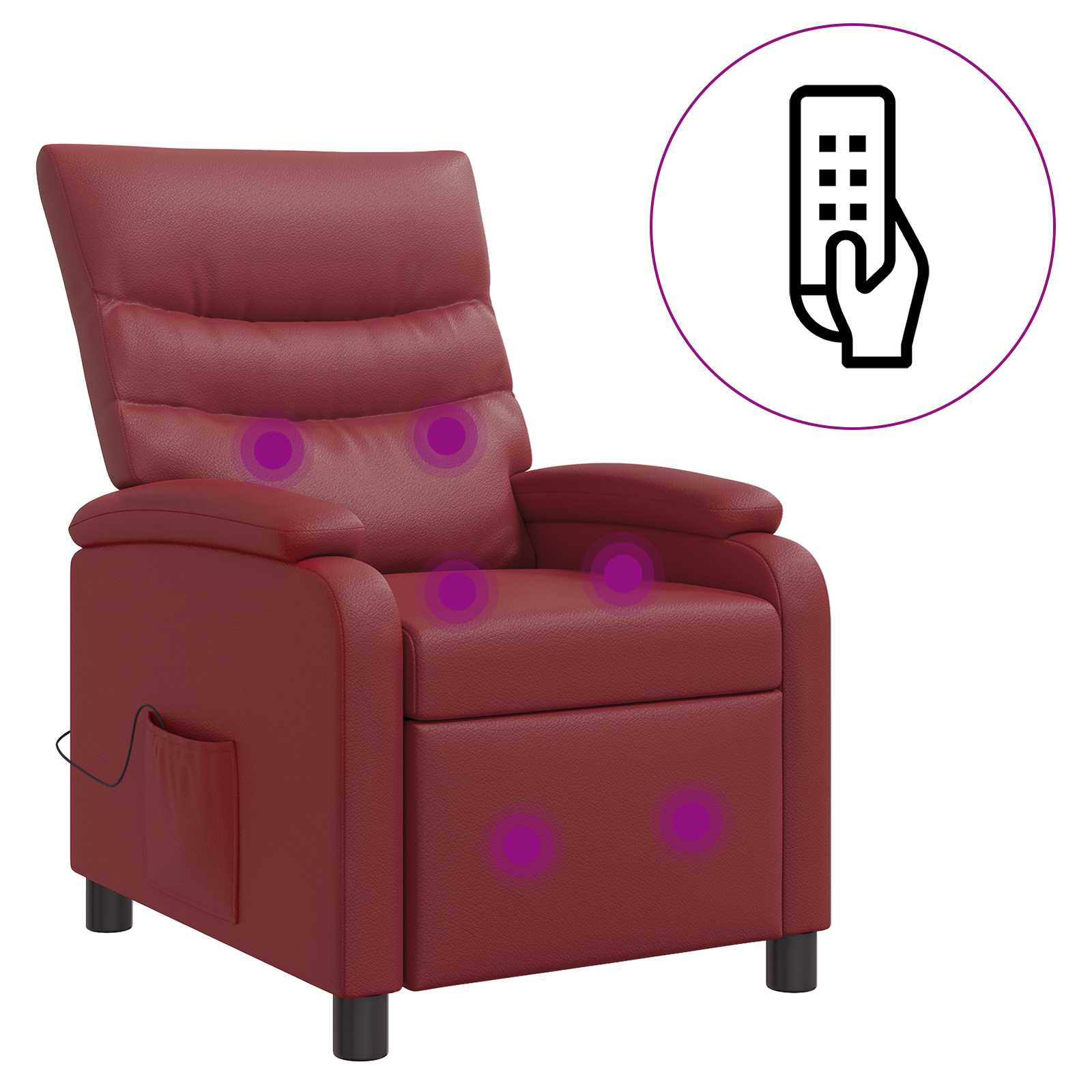 Massage Recliner Wijnrood Kunstleer