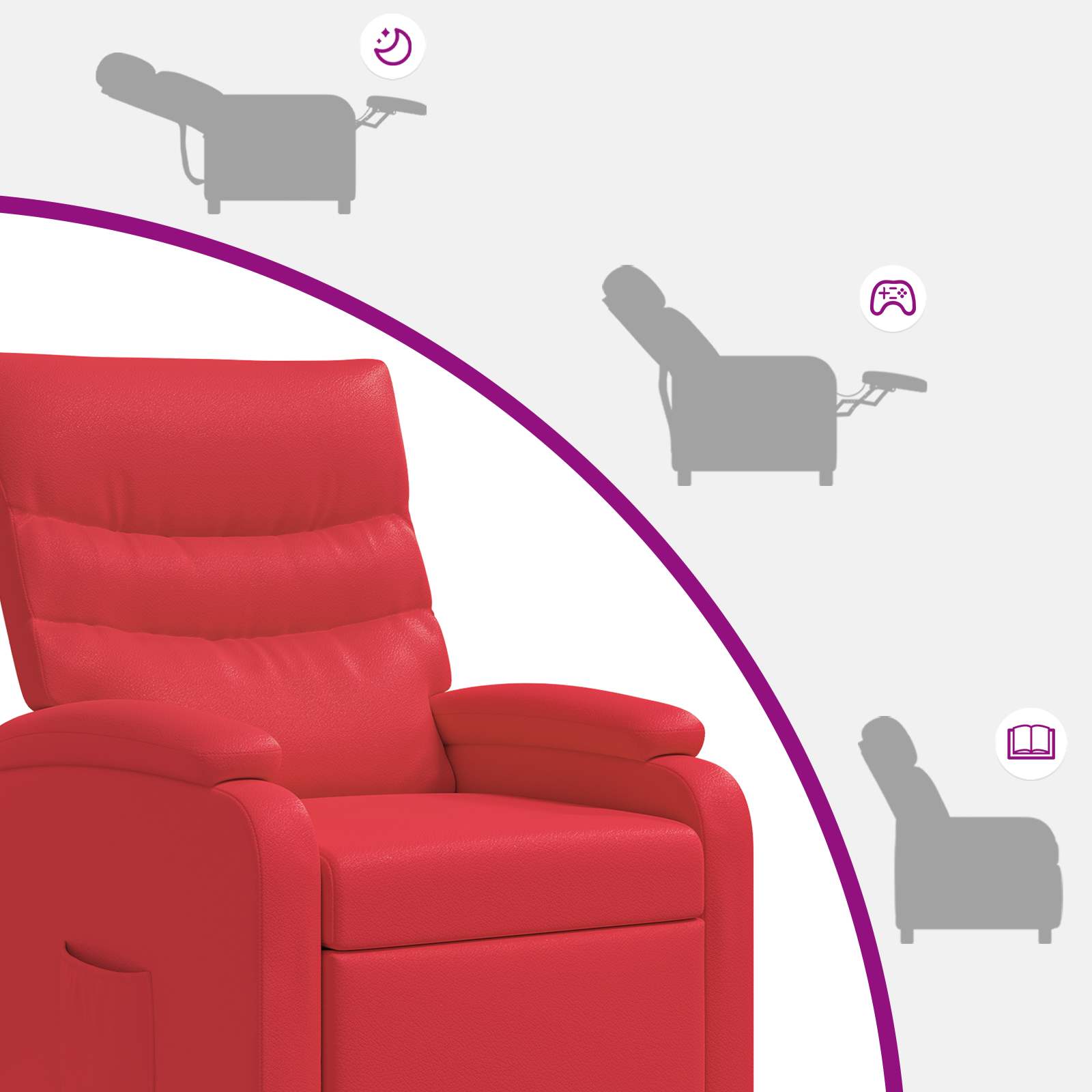 Massage Recliner Rood Kunstleer