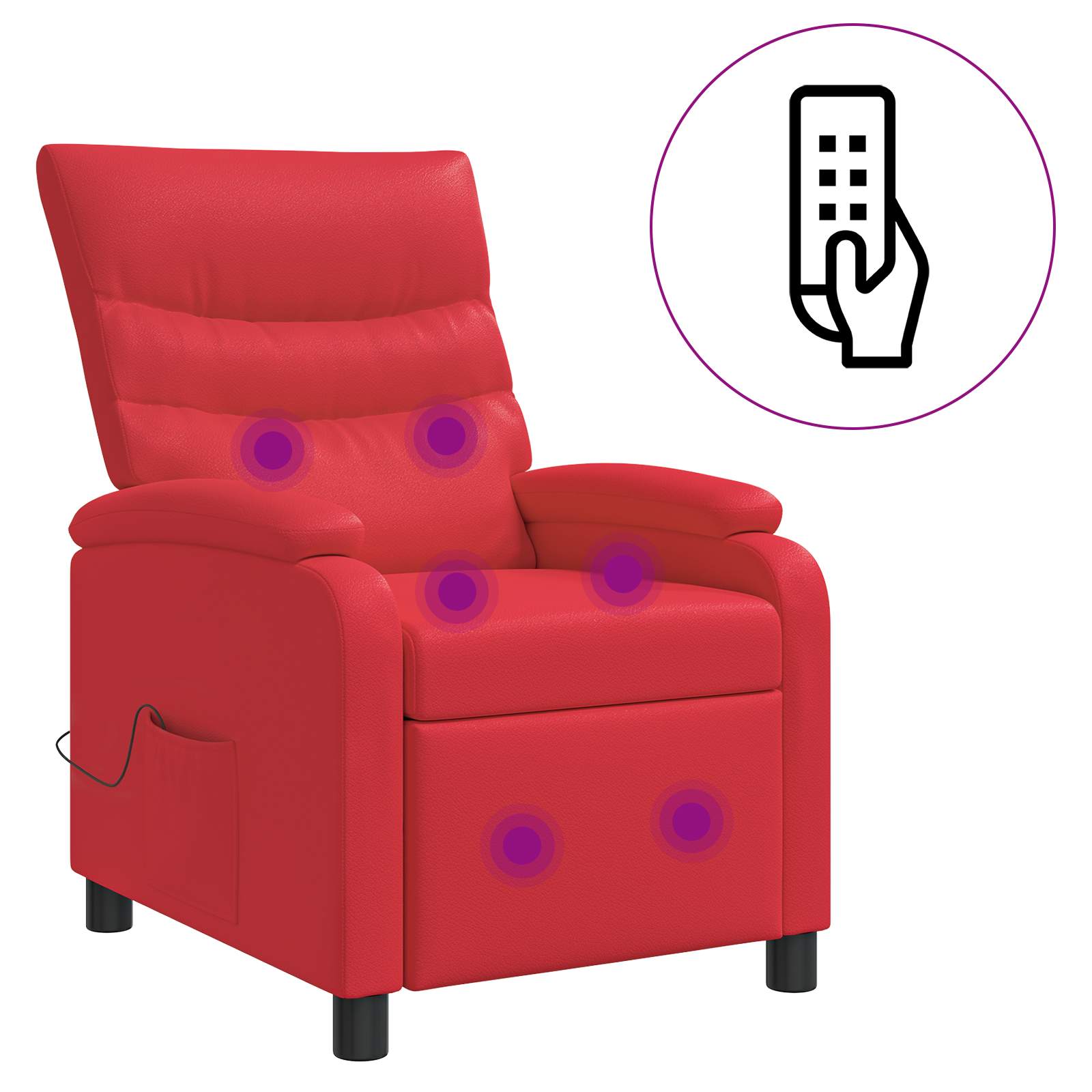 Massage Recliner Rood Kunstleer