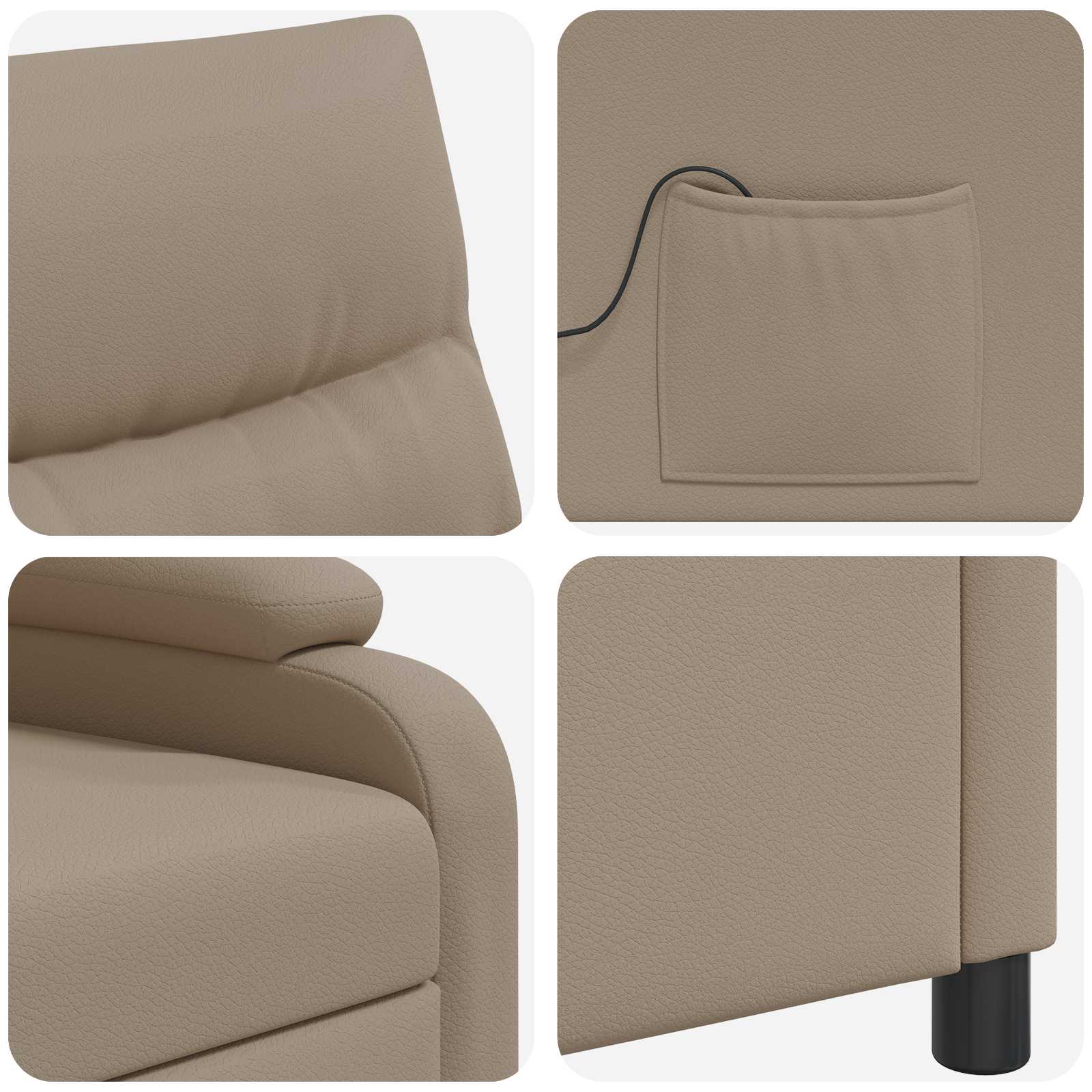 Massage Recliner Cappuccino Kunstleer