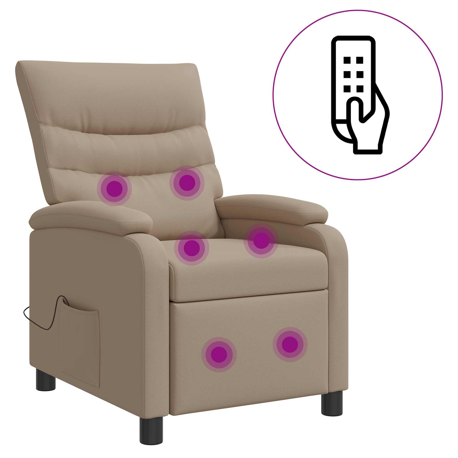 Massage Recliner Cappuccino Kunstleer
