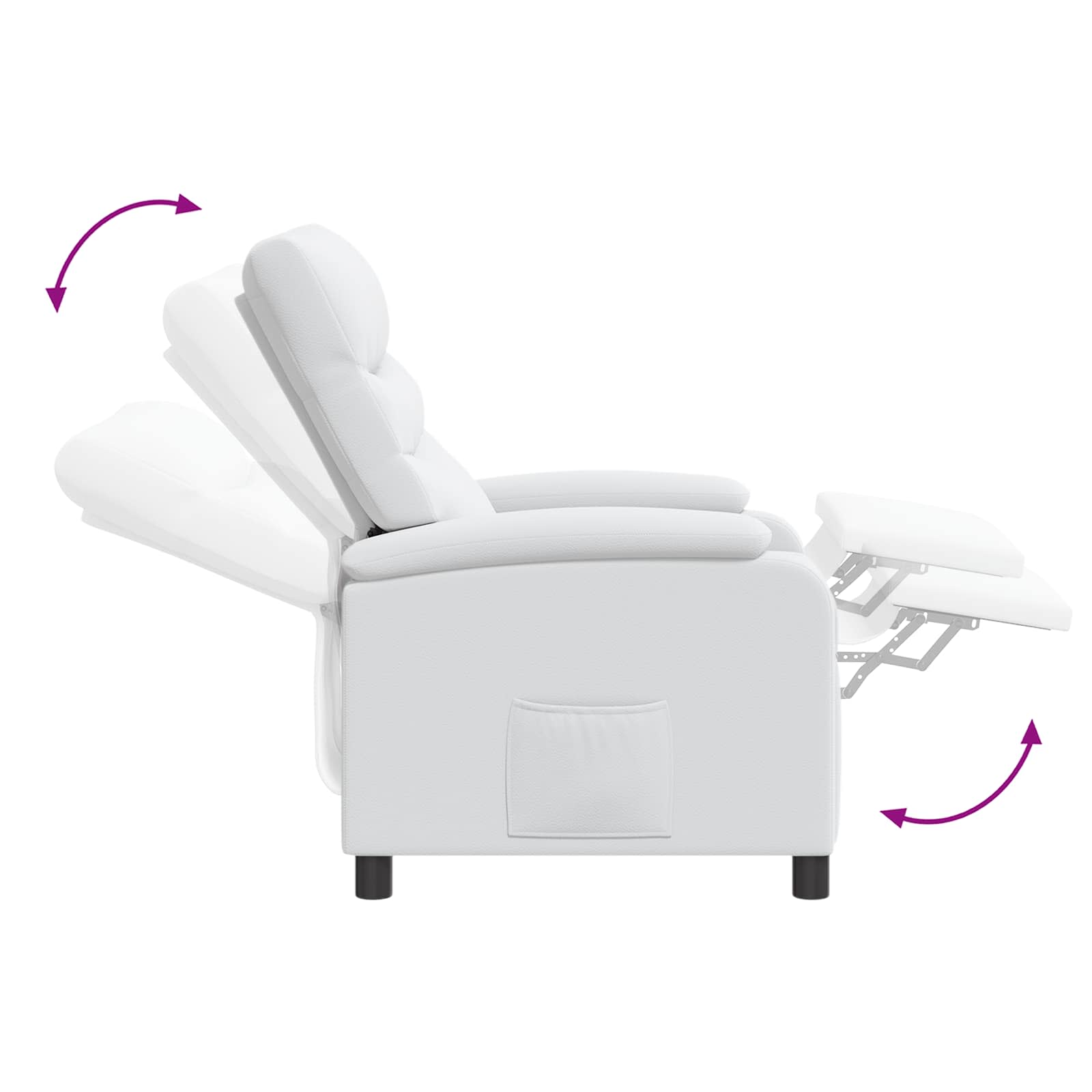 Massage Recliner Wit Kunstleer