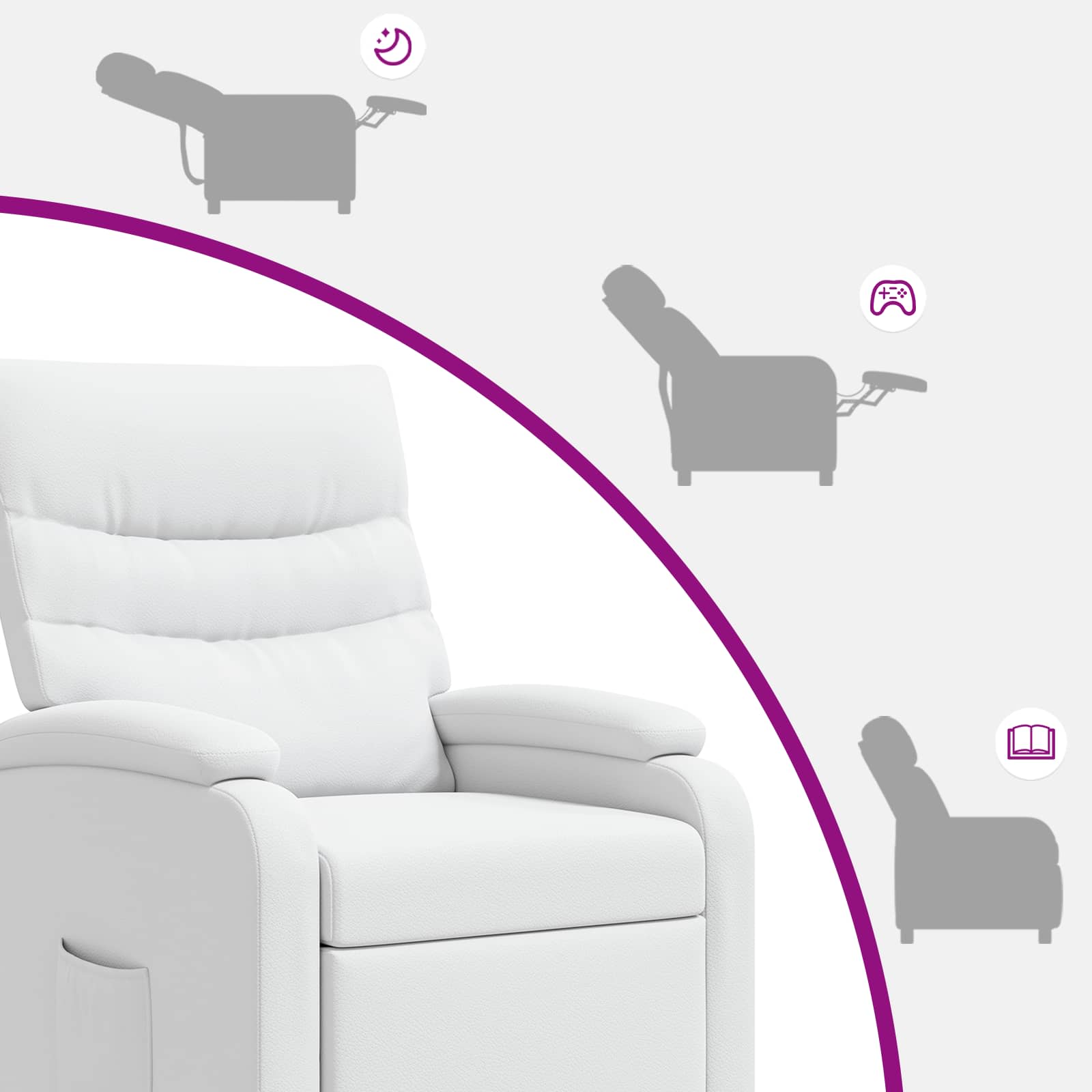 Massage Recliner Wit Kunstleer