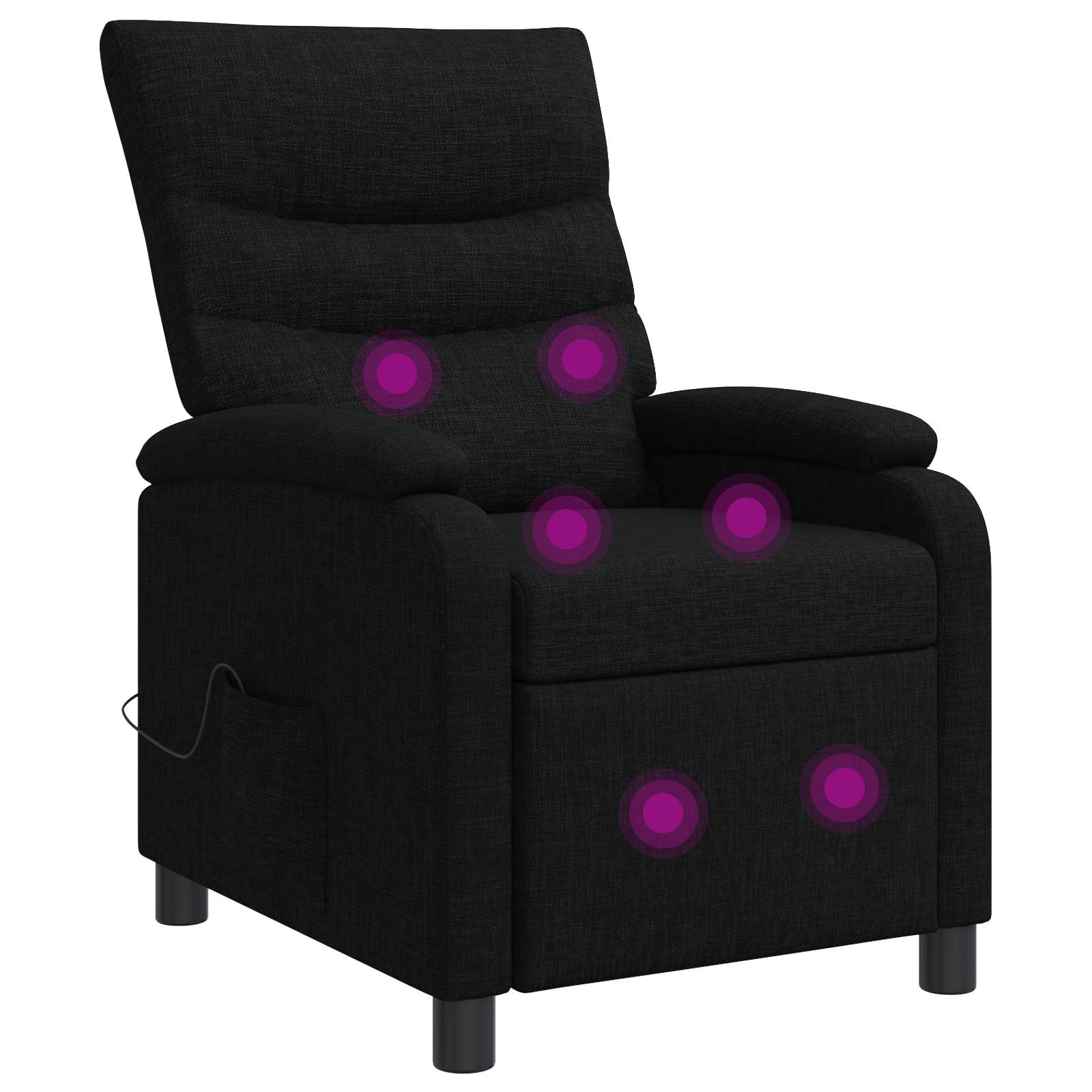 Massage Recliner Zwart Stof