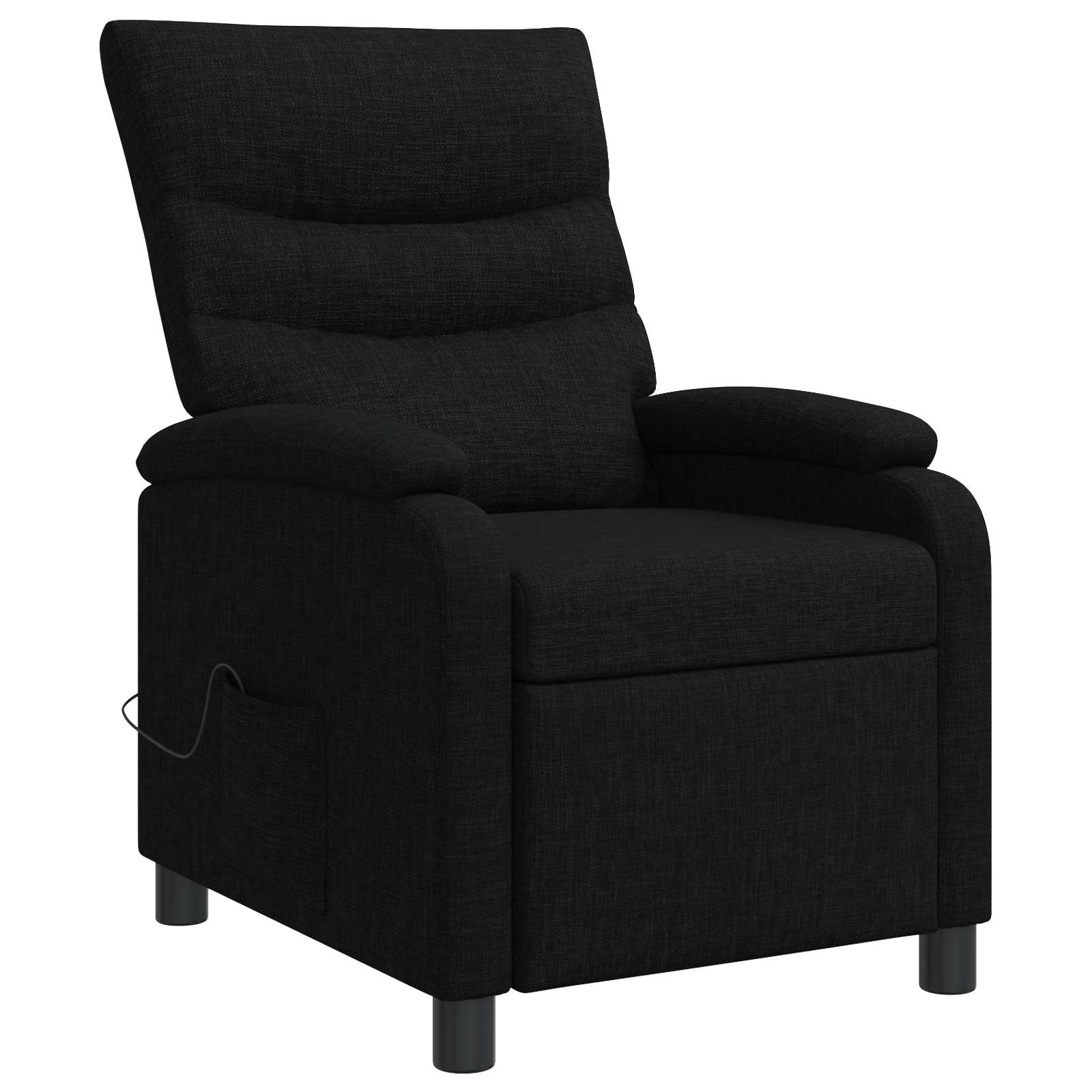 Massage Recliner Zwart Stof