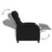 Massage Recliner Zwart Stof