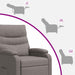 Massage Recliner Taupe Stof