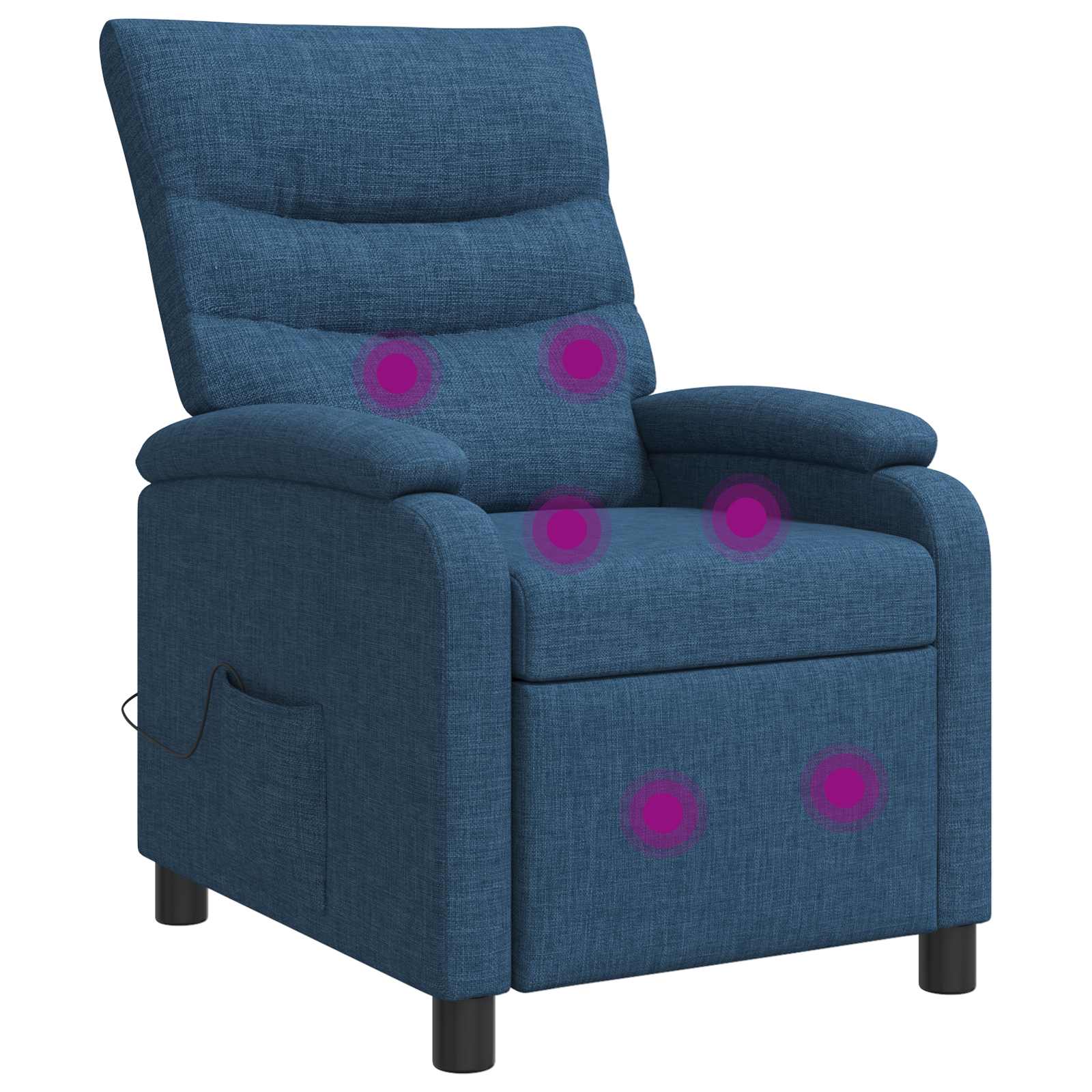 Massage Recliner Blauw Stof