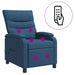 Massage Recliner Blauw Stof