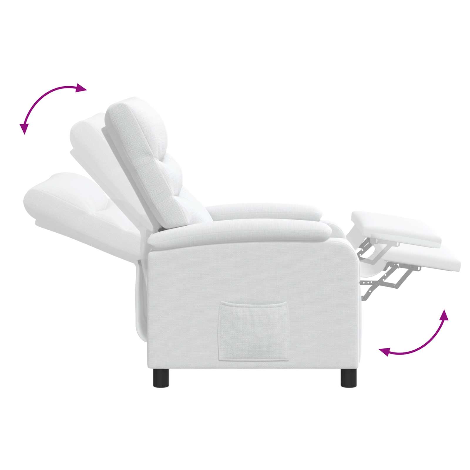 Massage Recliner Wit Stof