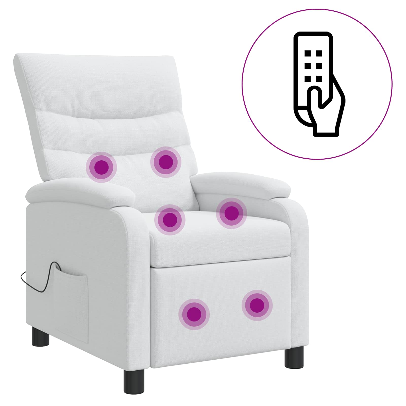 Massage Recliner Wit Stof