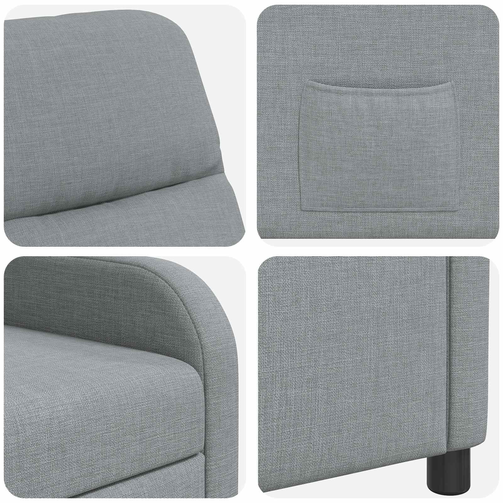 Relaxfauteuil Lichtgrijs Stof