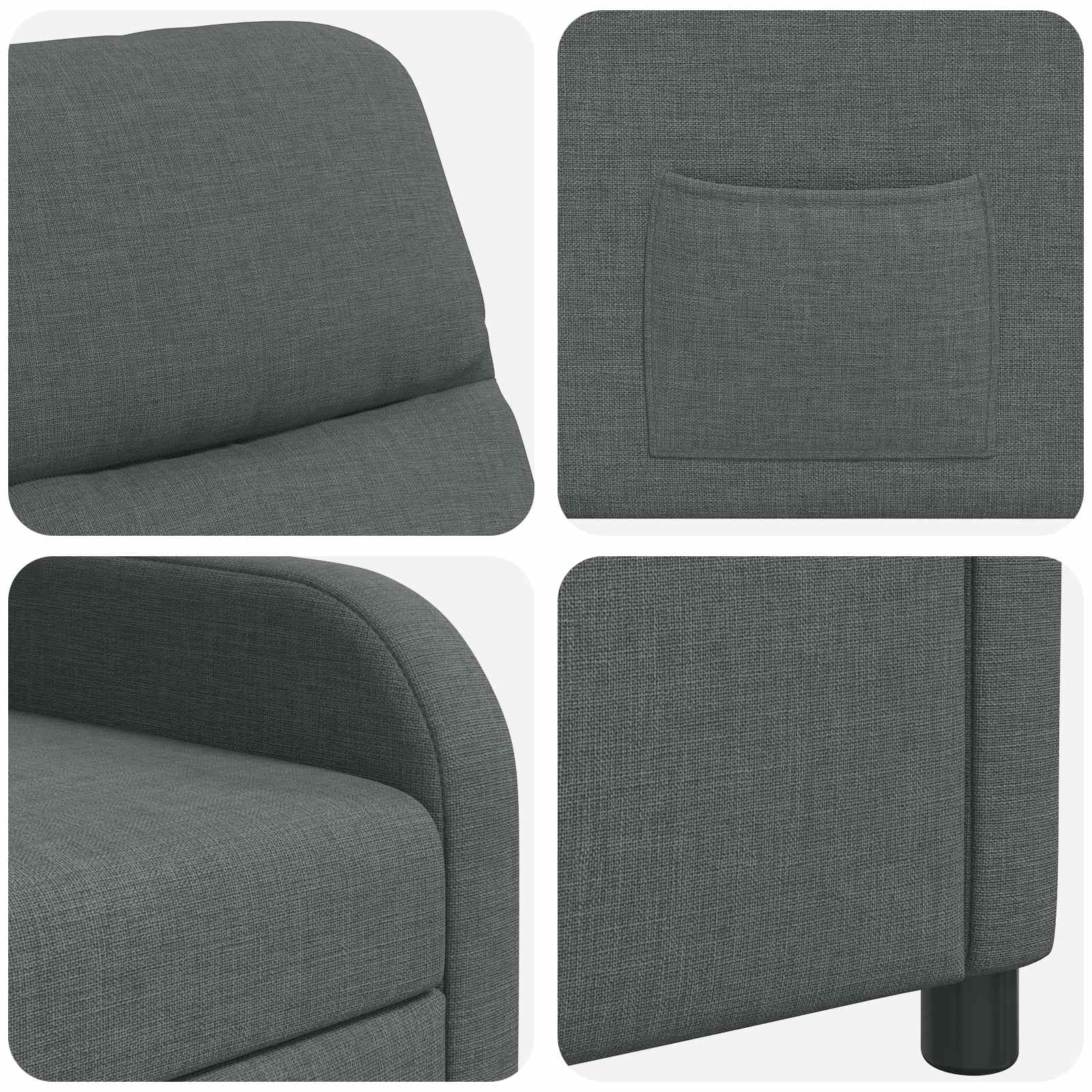 Relaxfauteuil Donkergrijs Stof